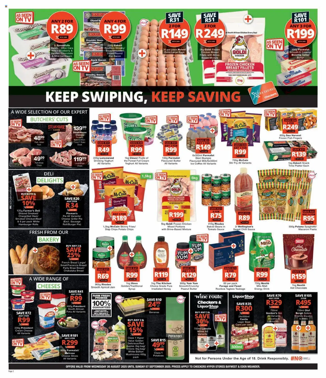 Checkers Eastern Cape - Hyper Price Drop Promotion │ valid from 20.08.2025 | Page: 2 | Products: Case, Fish, Cream, Griller