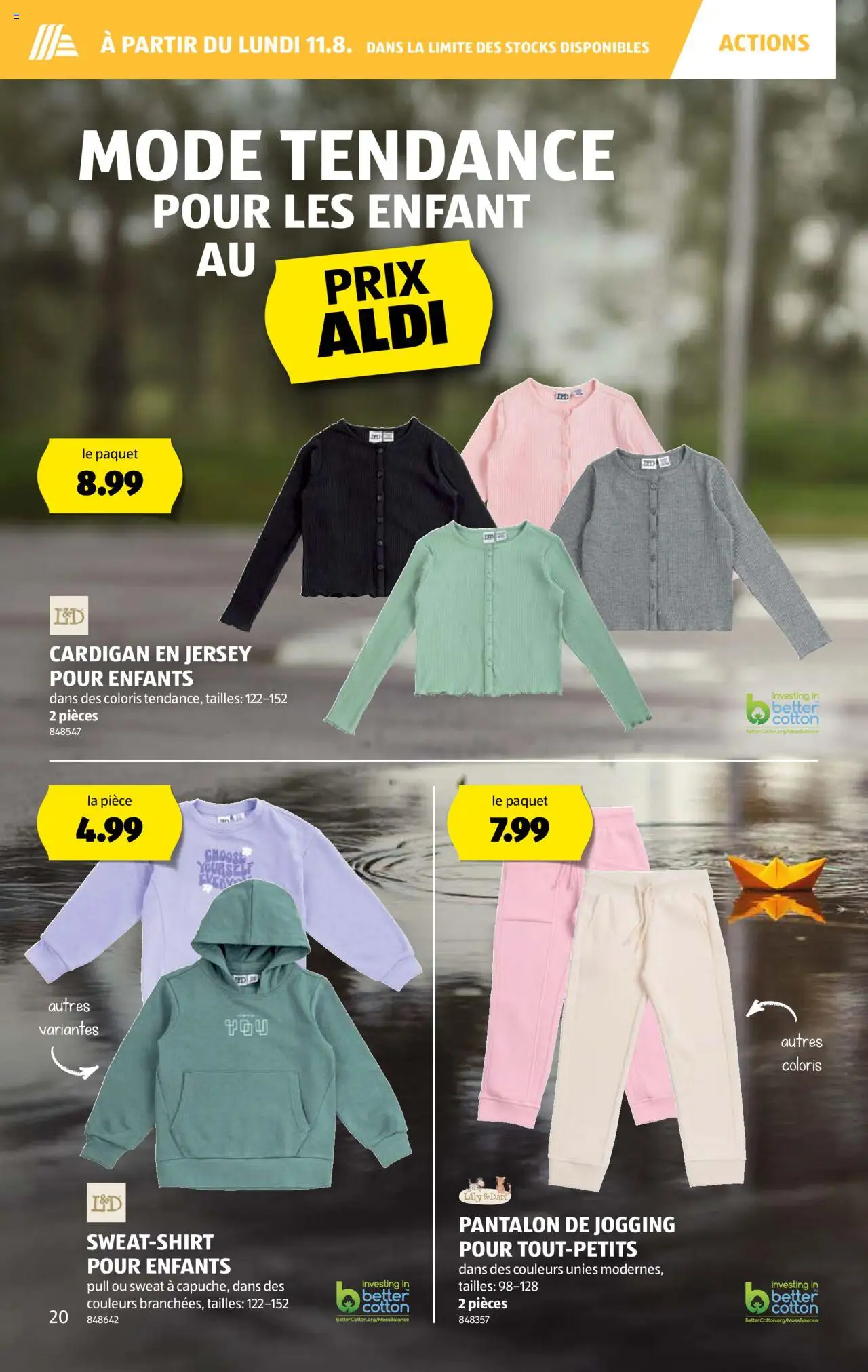 Aldi Prospectus ab 07.08.2025 | Seite: 20 | Produkte: Cardigan, Sweatshirt