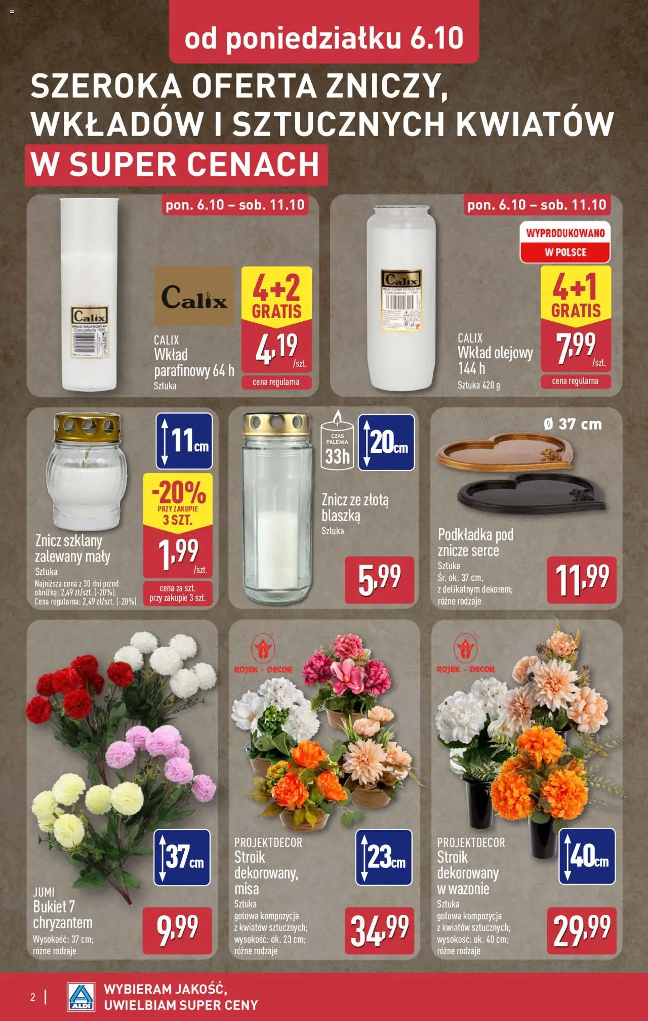 Aldi Gazetka - Światełko pamięci od 06.10.2025 | Strona: 2 | Produkty: Znicze
