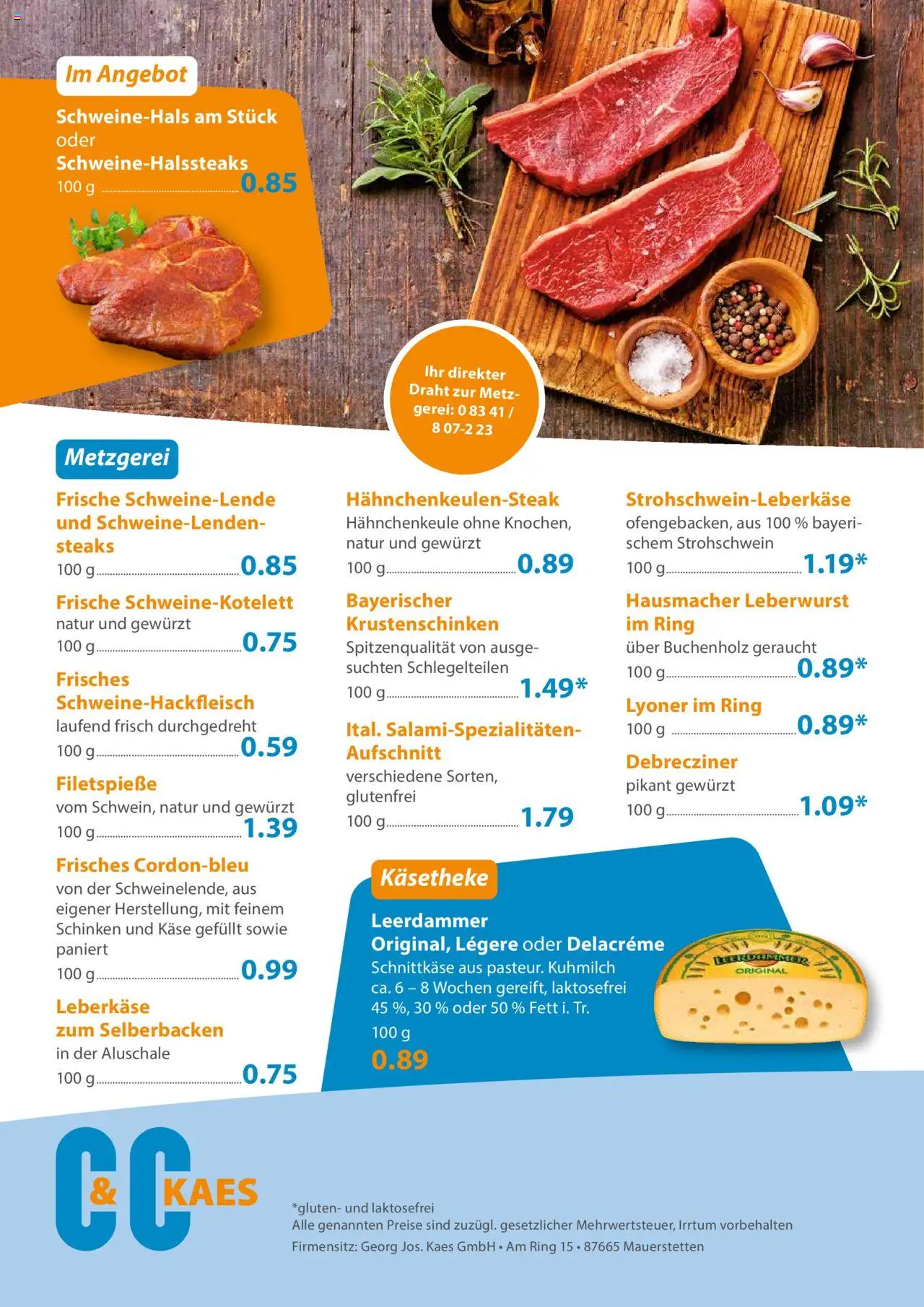 C&C Prospekt – gültig ab 20.10.2025 | Seite: 3 | Produkte: Käse, Leerdammer, Schinken, Leberkase