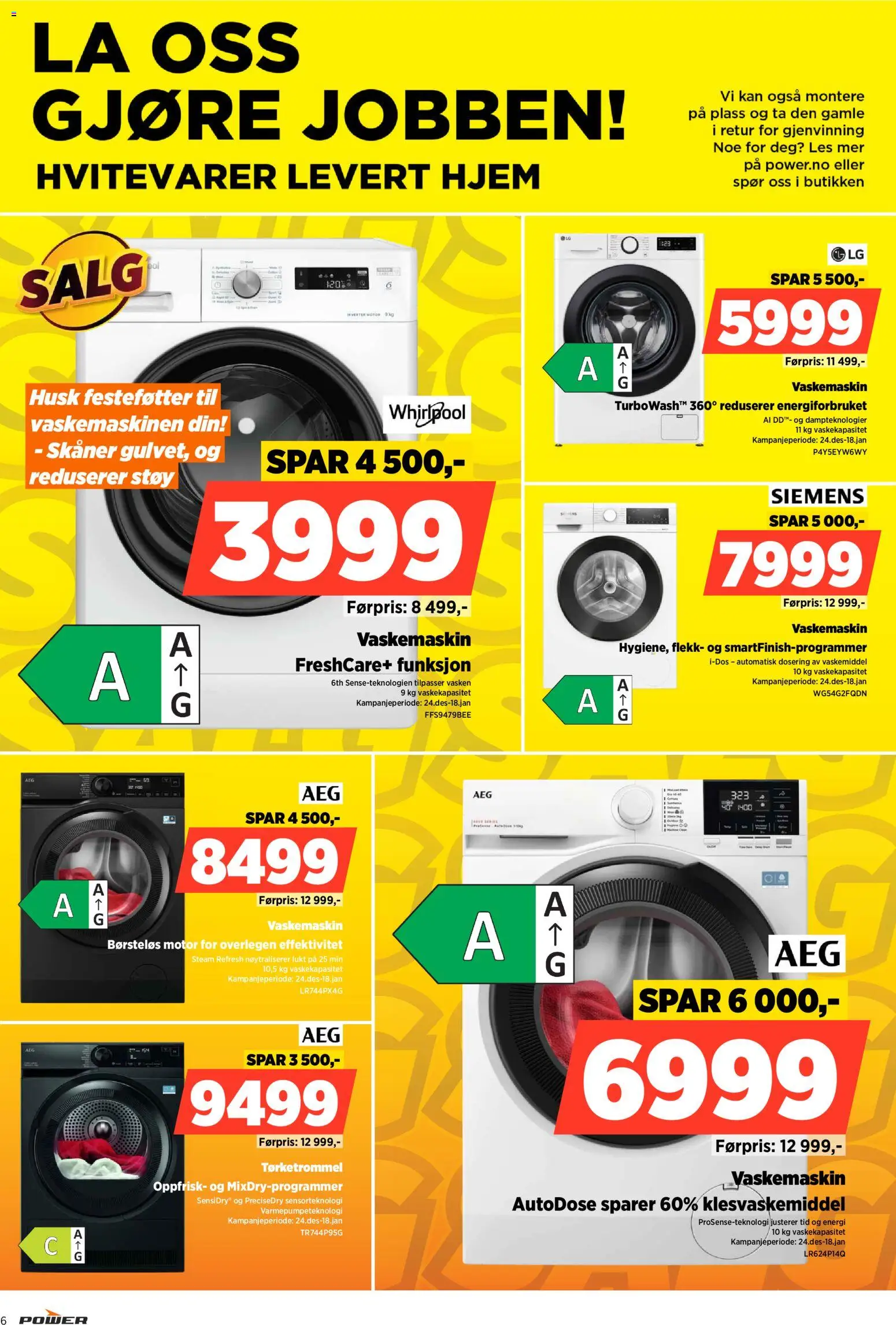 {H1} | Side: 6 | Produkter: Vaskemiddel, Vaskemaskin, Tørketrommel