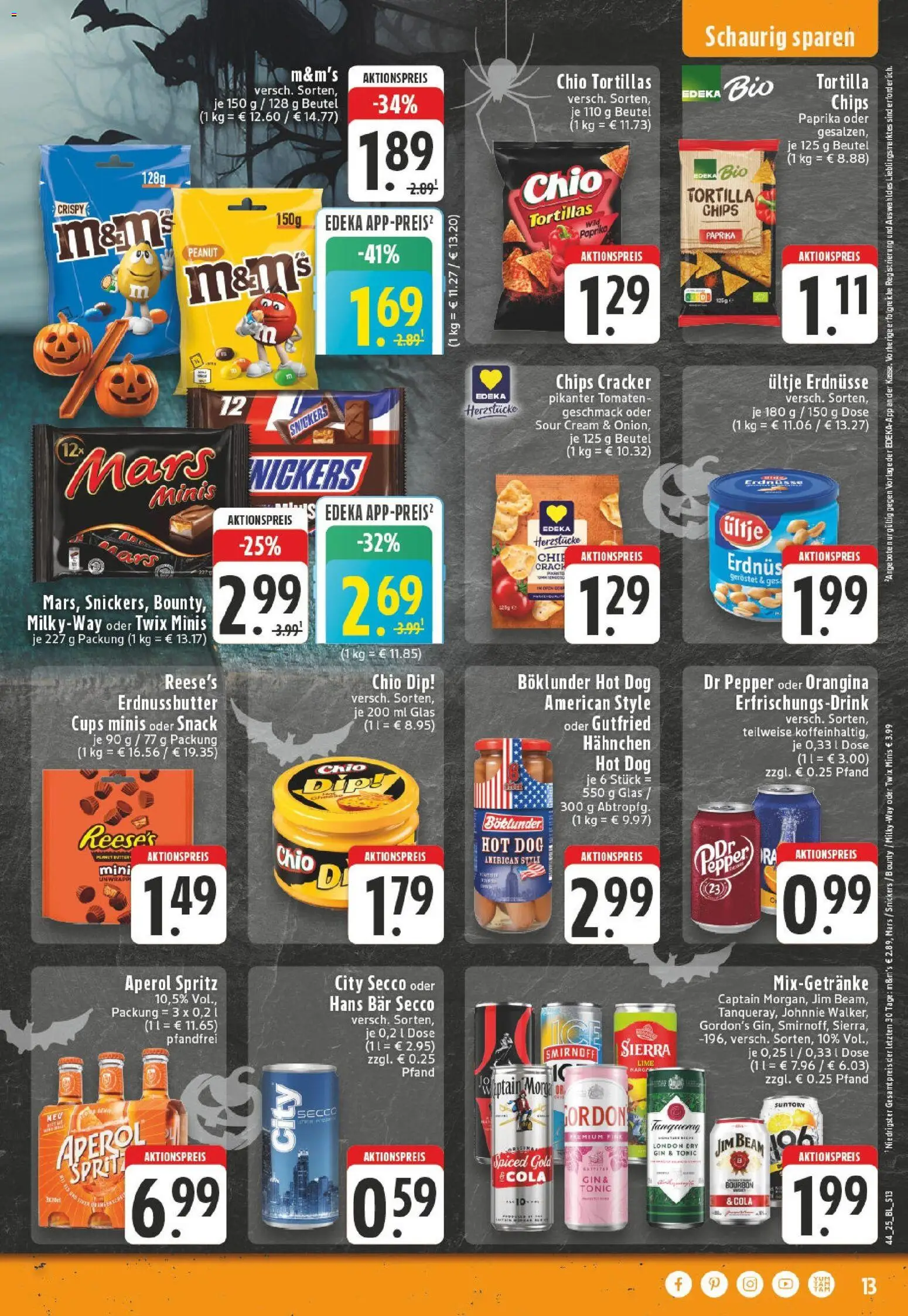 Edeka prospekt Bad Marienberg	 – gültig ab 26.10.2025 | Seite: 13 | Produkte: Cola, M&M's, Aperol, Gin