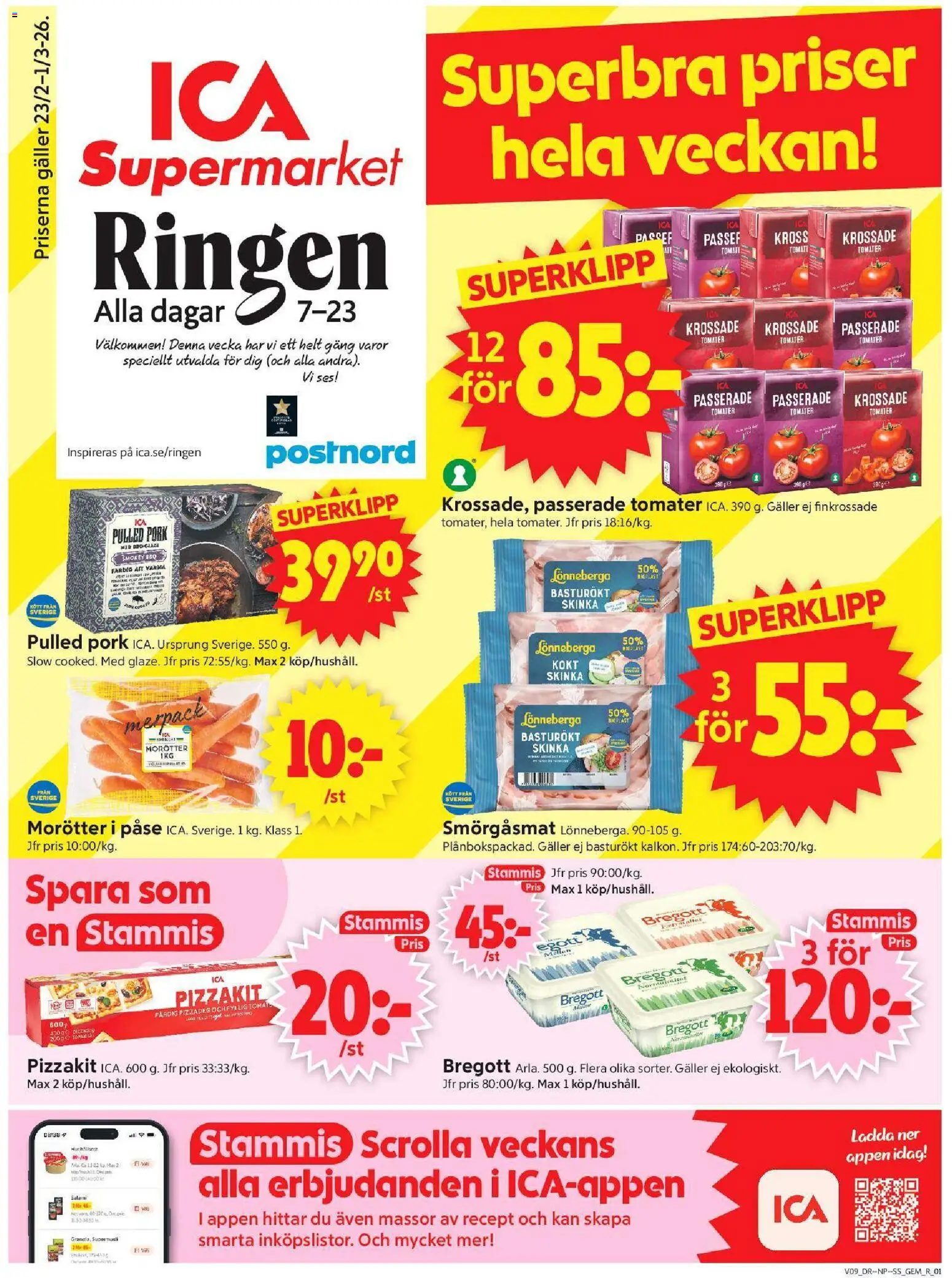 ICA Supermarket reklamblad aktuell från 23.02.2026 | Sida: 1