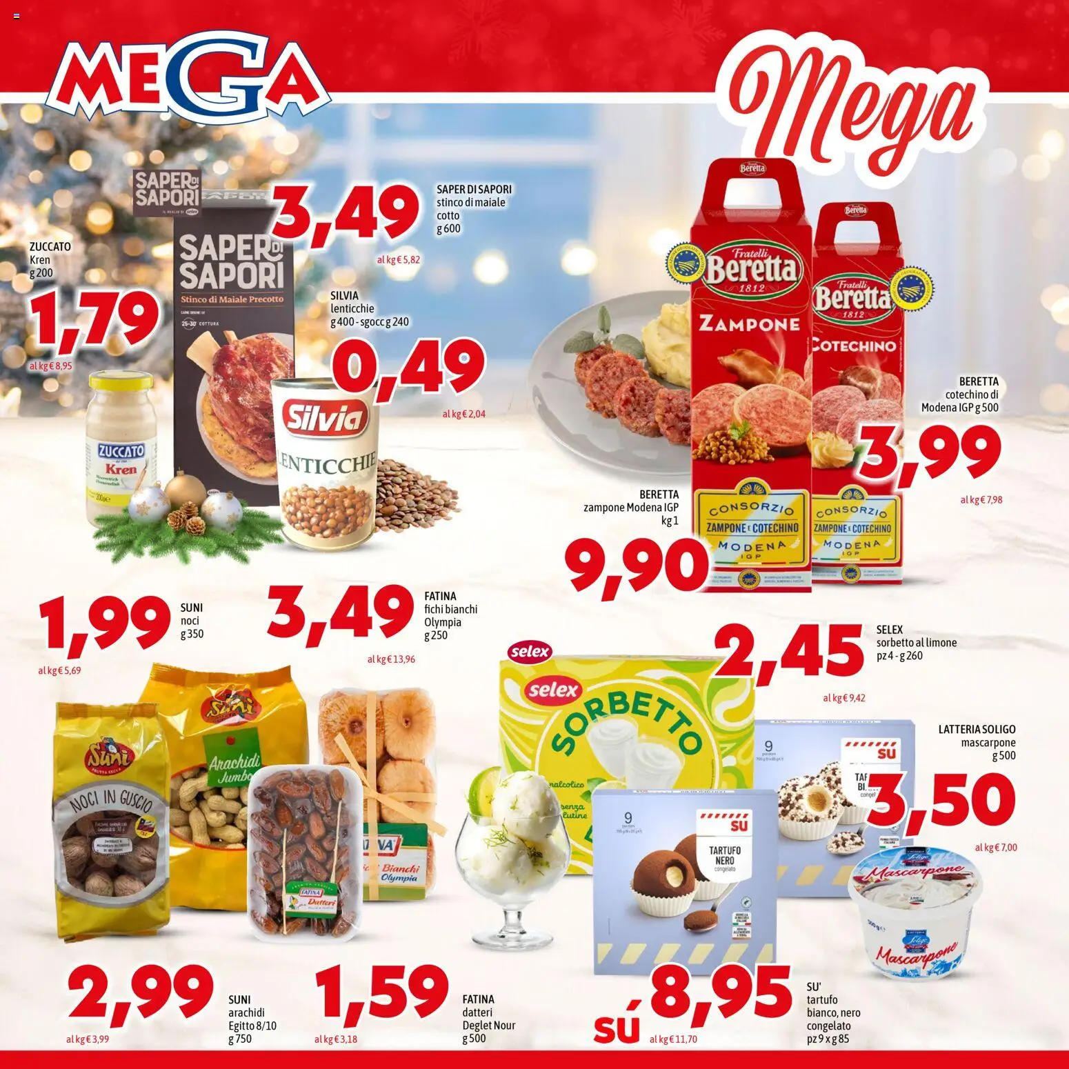 Volantino Mega del 11.12.2025 | Pagina: 4 | Prodotti: Tartufo, Maiale, Frutta, Mascarpone