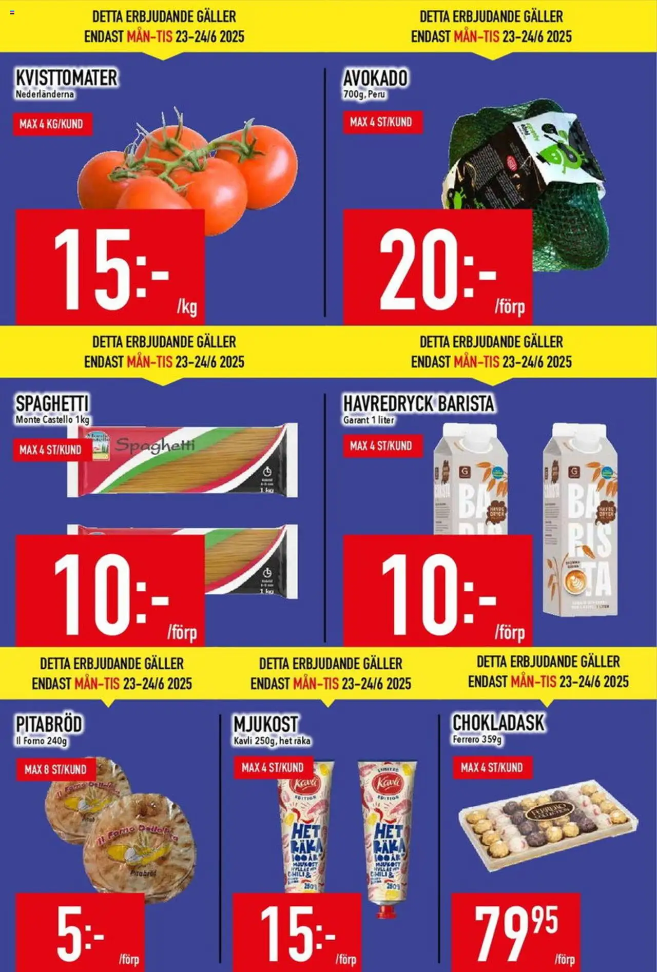 Matdax reklamblad aktuell från 23.06.2025 | Sida: 2 | Produkter: Havredryck, Pitabröd, Chili, Mjukost