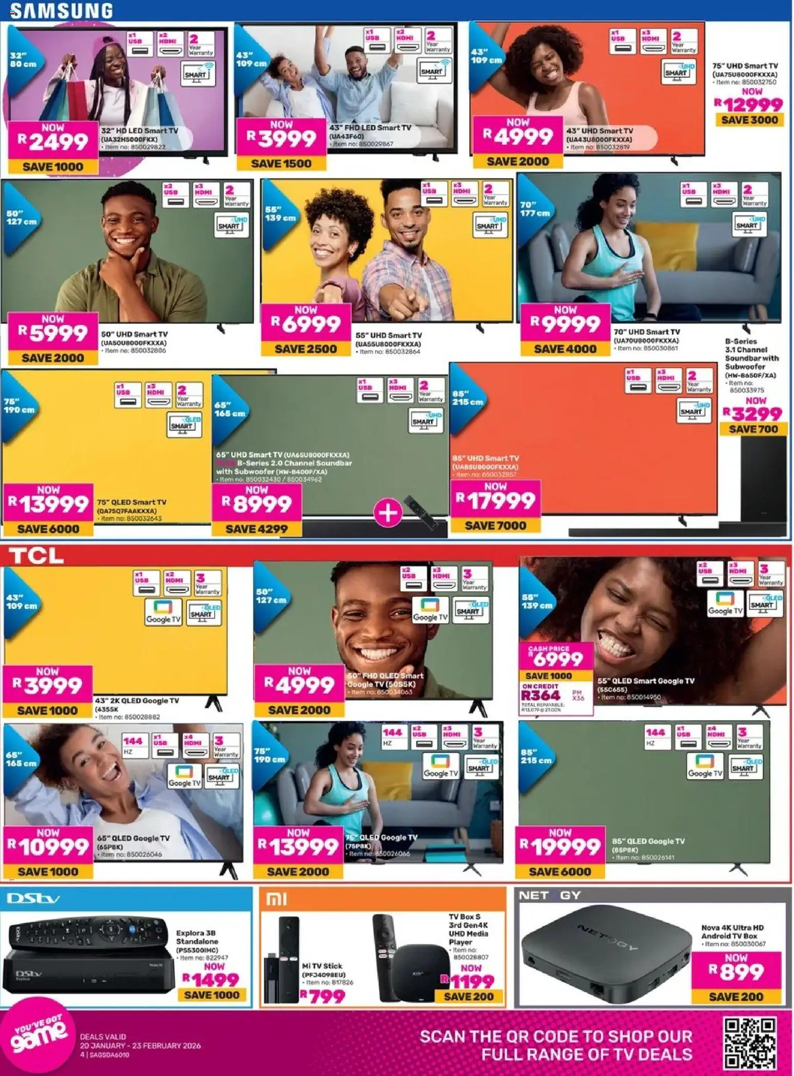 New Game catalogue – valid from 20.01.2026 | Page: 4 | Products: Player, Box, Soundbar, Subwoofer