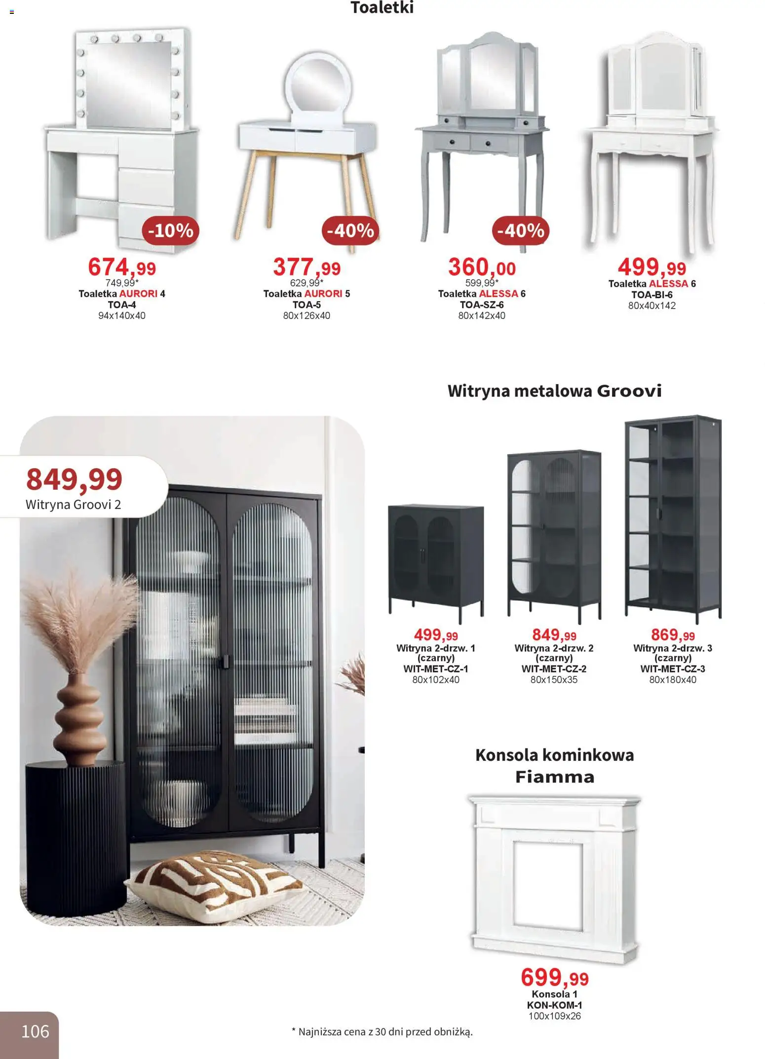 Bodzio Katalog od 01.01.2026 | Strona: 106 | Produkty: Konsola, Witryna, Toaletka