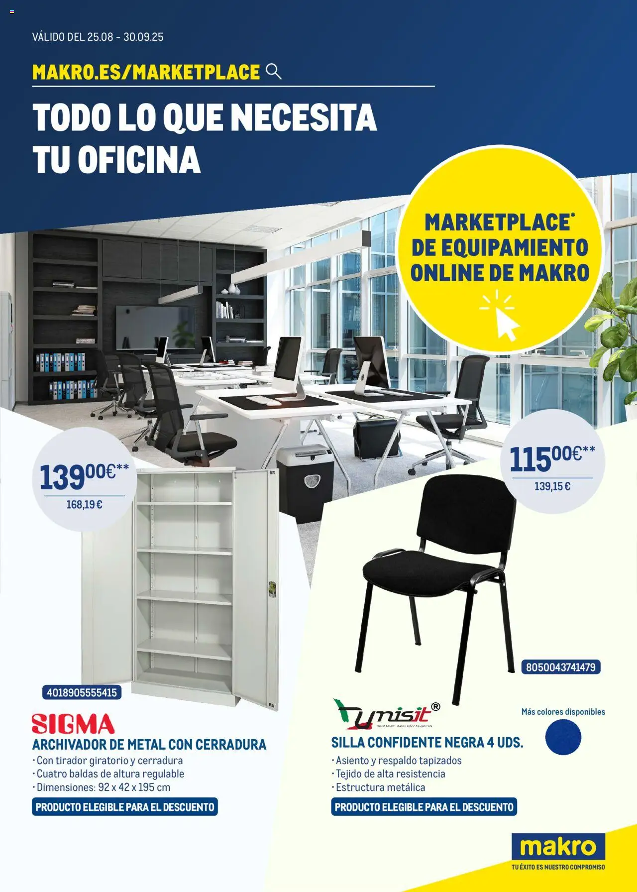 Makro catálogo │ válido desde el 25.08.2025 | Página: 1 | Productos: Archivador, Silla