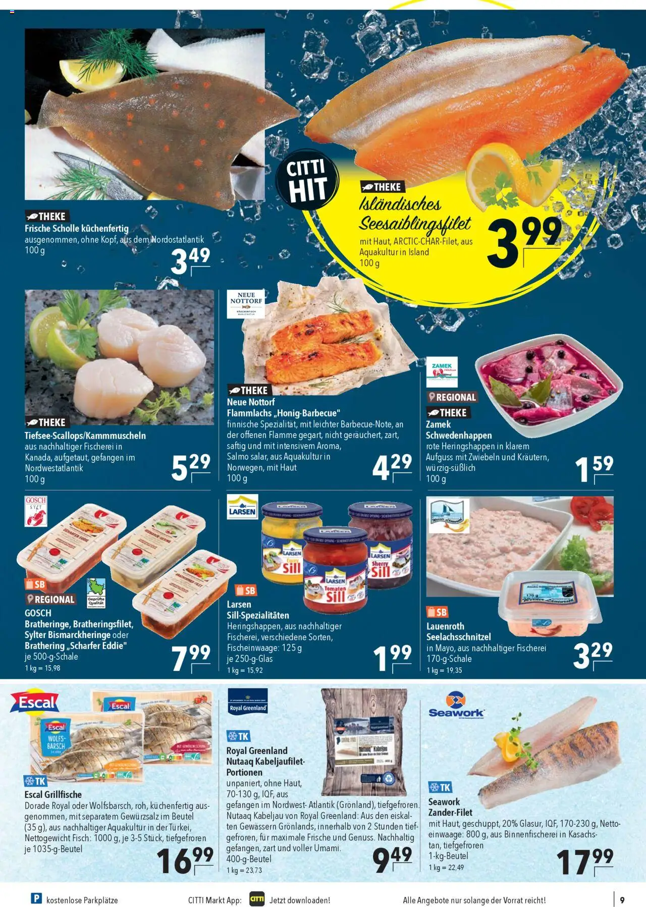 CITTI Markt Prospekt 	 - gültig ab dem 27.08.2025 | Seite: 9 | Produkte: Gewürzsalz, Theke, Fisch, Zwiebeln