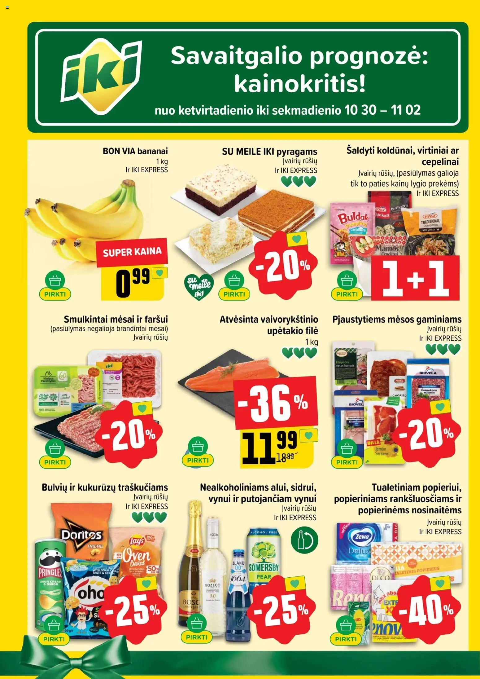 IKI akcijos nuo 27.10.2025 | Puslapis: 60 | Prekių: Saliamis, Kumpis, Bananai