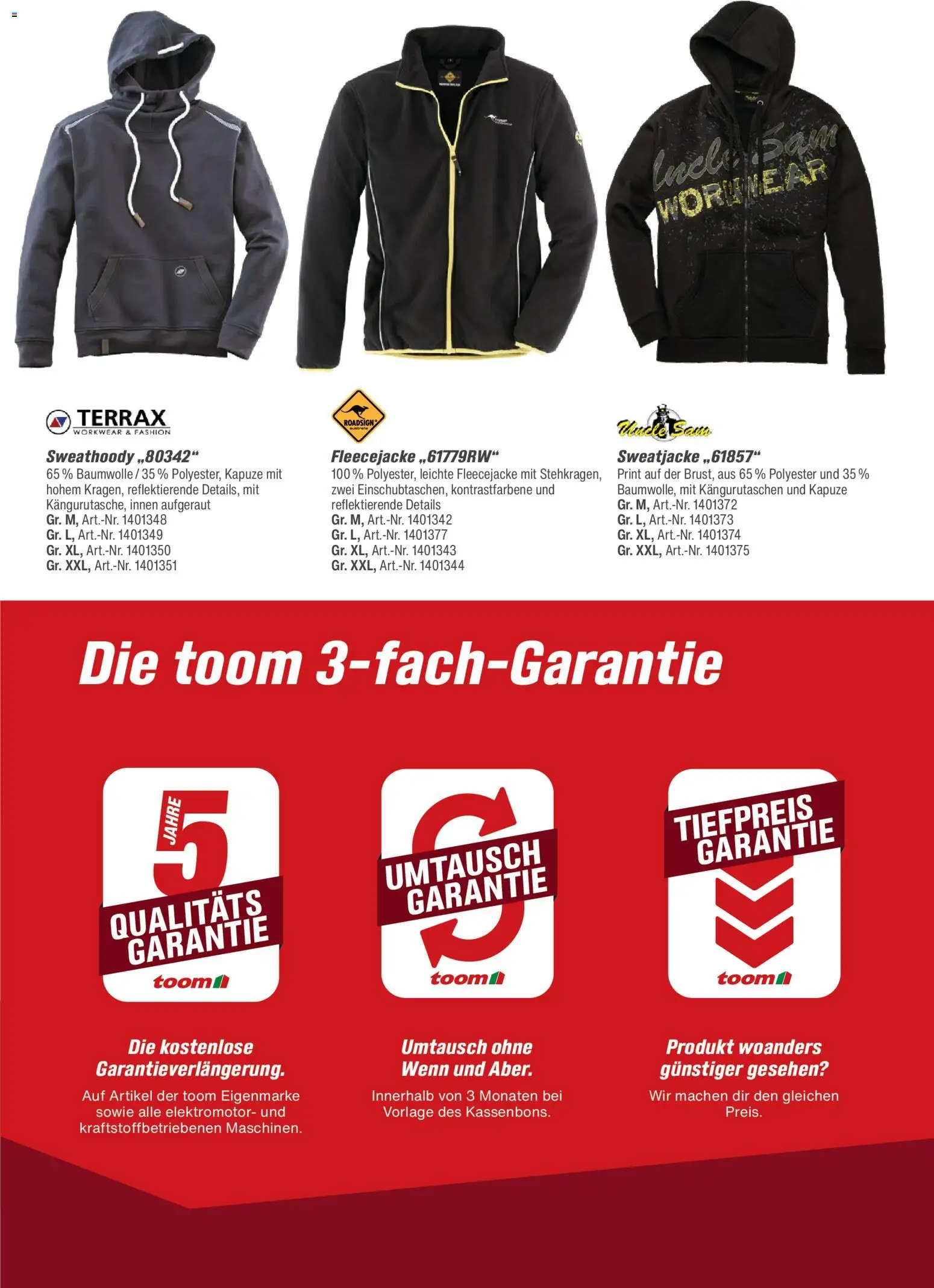 Toom Baumarkt Maschinen & Werkstatt 2026 – gültig ab 01.01.2026 | Seite: 47 | Produkte: Sweatjacke