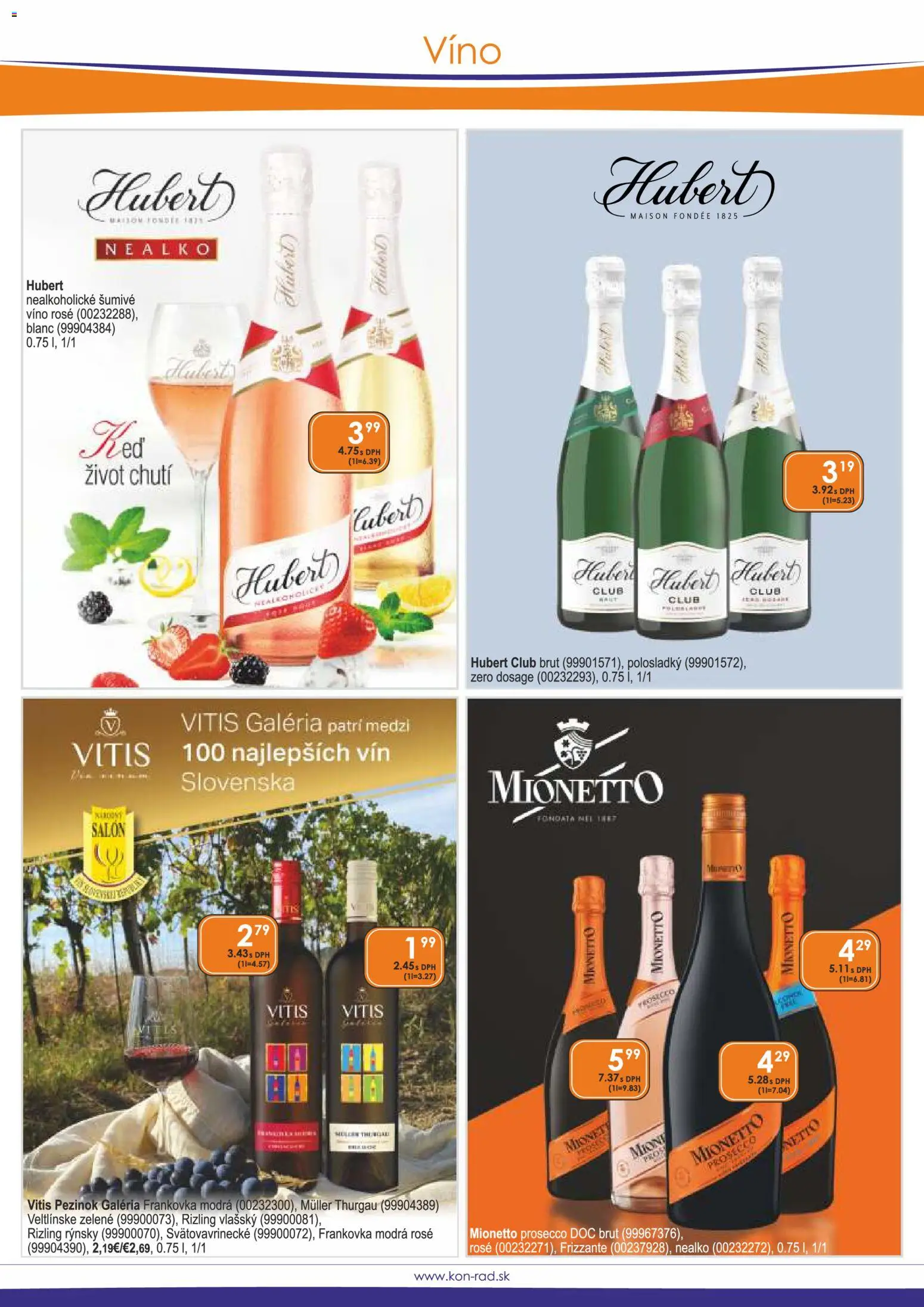Nové KON - RAD akcie – leták je platný od 01.12.2025 | Strana: 28 | Produkty: Víno, Prosecco, Šumivé víno