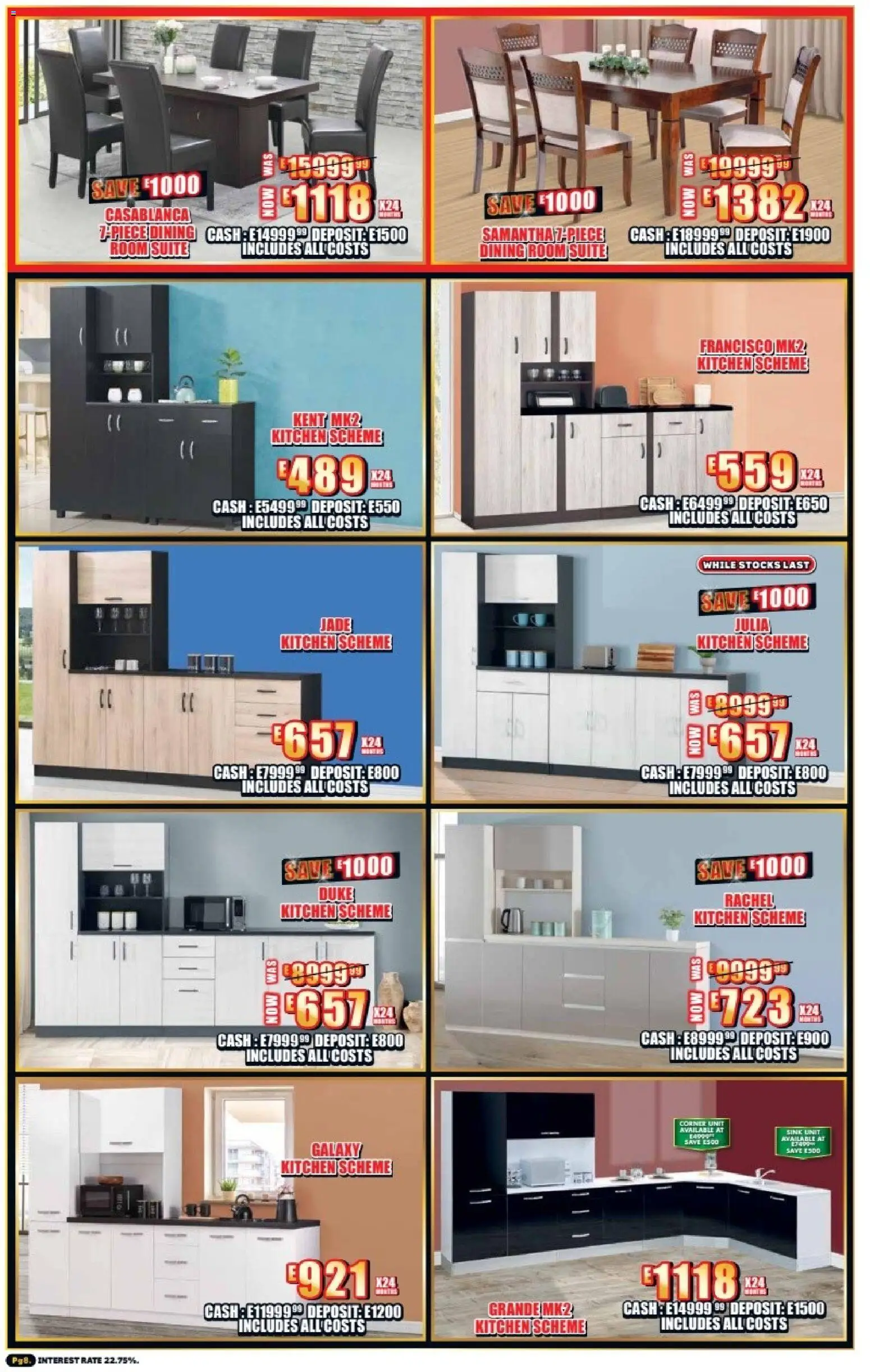 New Lewis Stores catalogue – valid from 23.02.2026 | Page: 8 | Products: Dining room suite, Sink