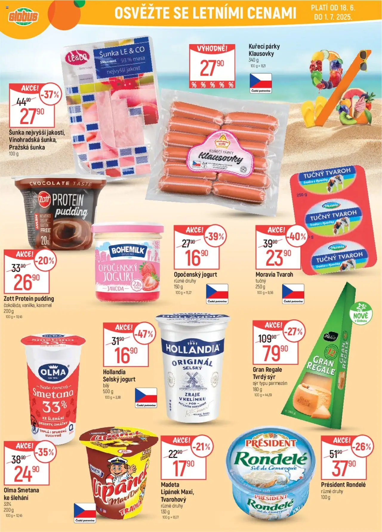 Globus leták od 18.06.2025 | Strana: 14 | Produkty: Globus, Šunka, Smetana, Kuře
