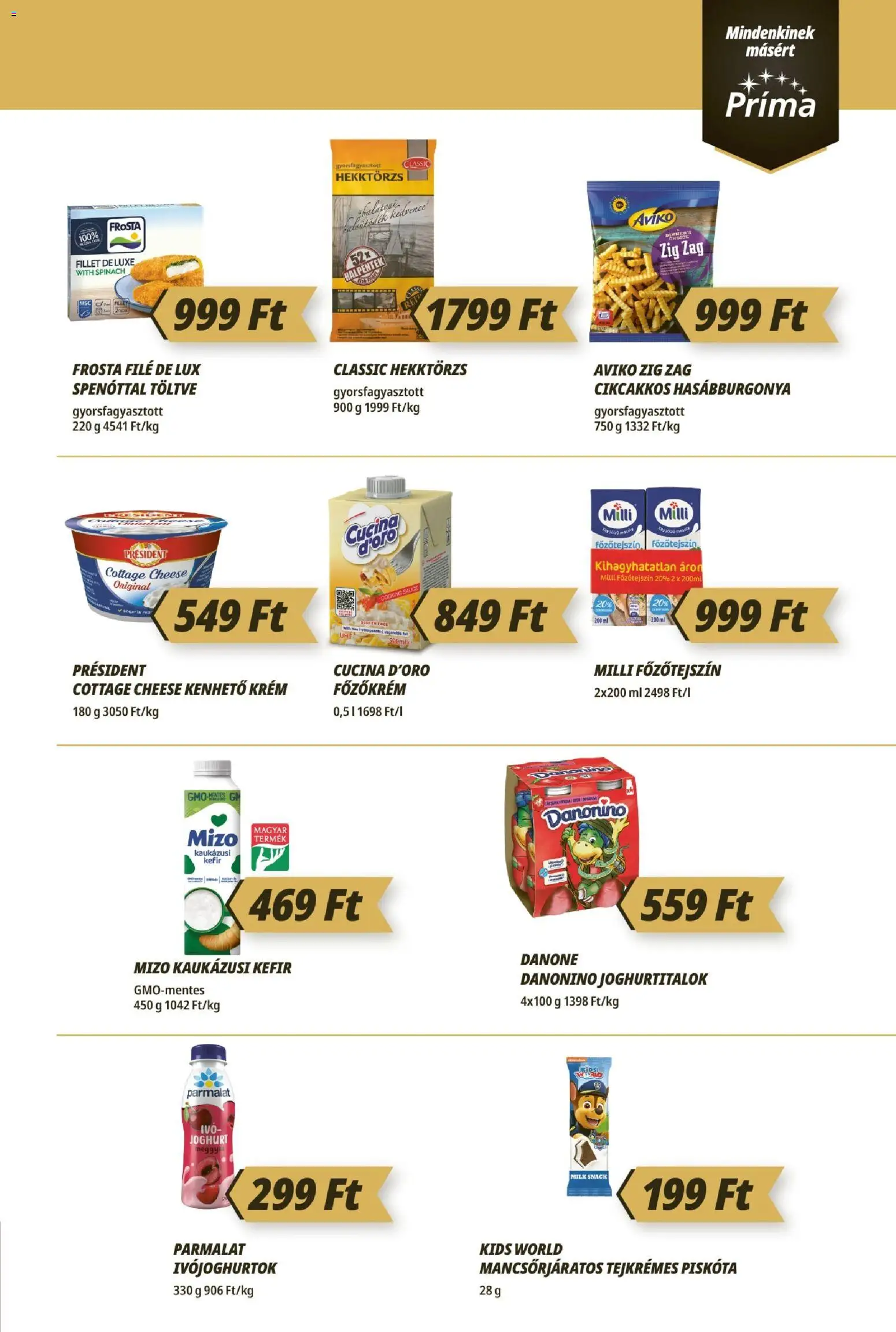CBA Príma akciós ujság - amely érvényes a következő dátumtól: 16.04.2026 | Oldal: 3 | Termékek: Főzőtejszín, Joghurt, Hasábburgonya, Kaukázusi kefír