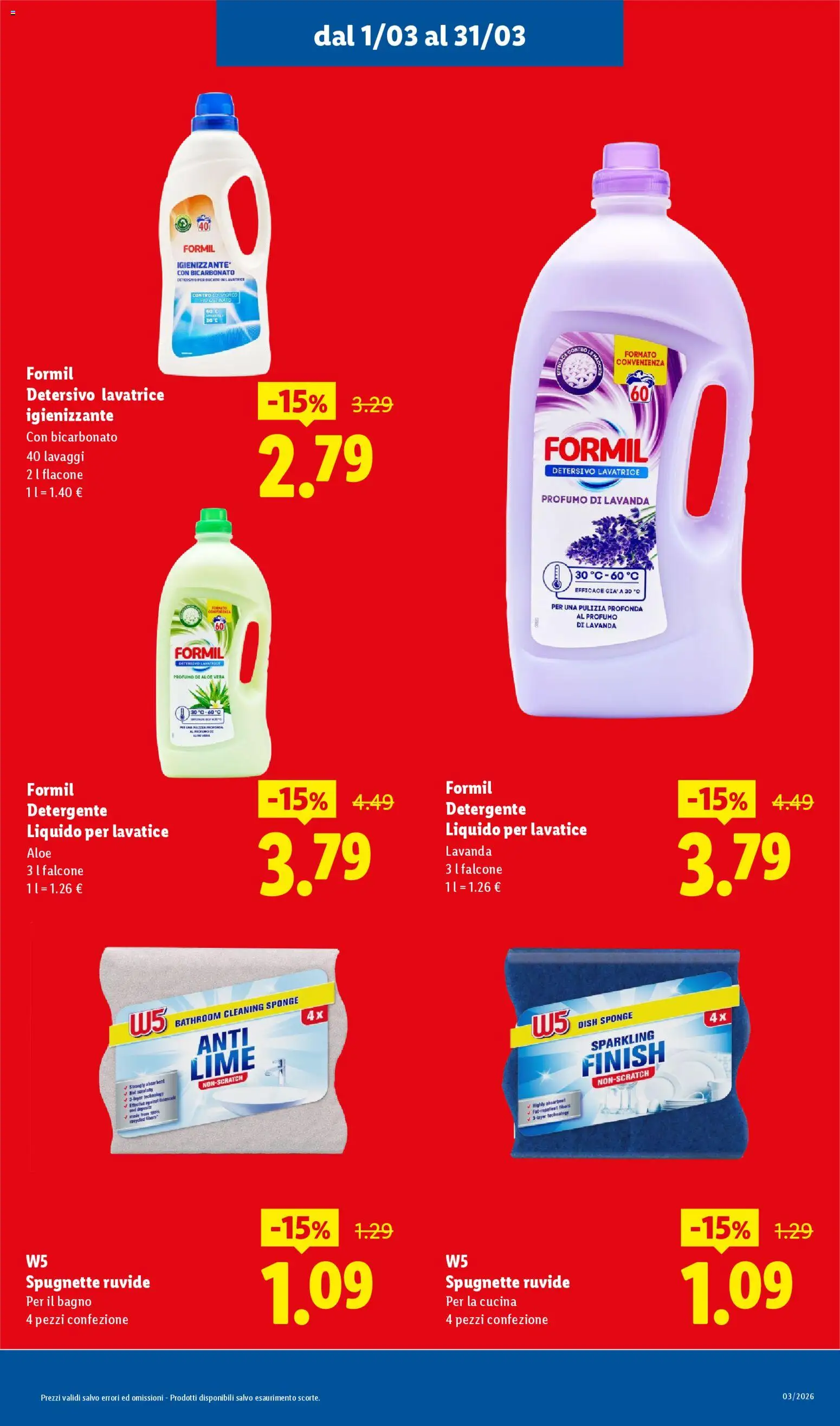 Volantino Lidl del 01.03.2026 | Pagina: 15 | Prodotti: Detergente, Lime, Lavatrice, Profumo