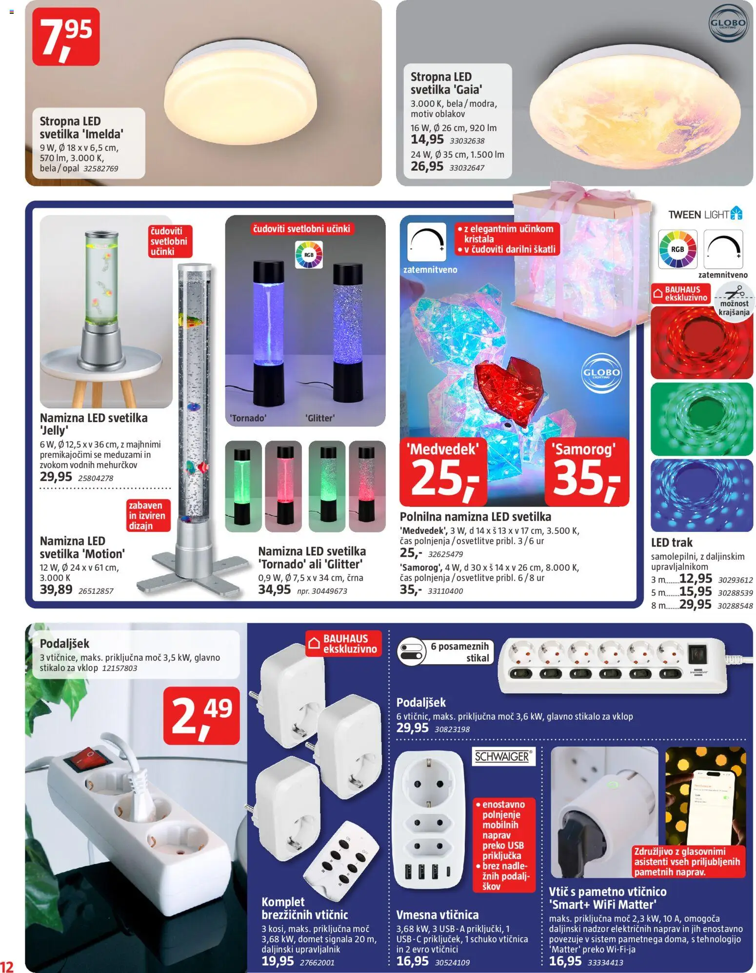 Novi Bauhaus katalog ponudbe – veljaven od 27.11.2025 | Stran: 12 | Izdelki: Led svetilka, Usb, Vticnica, Svetilka