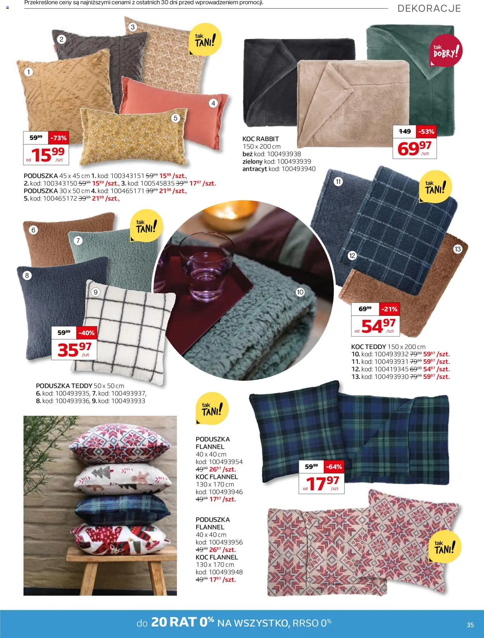 Komfort Gazetka od 07.01.2026 | Strona: 35 | Produkty: Poduszka, Koc