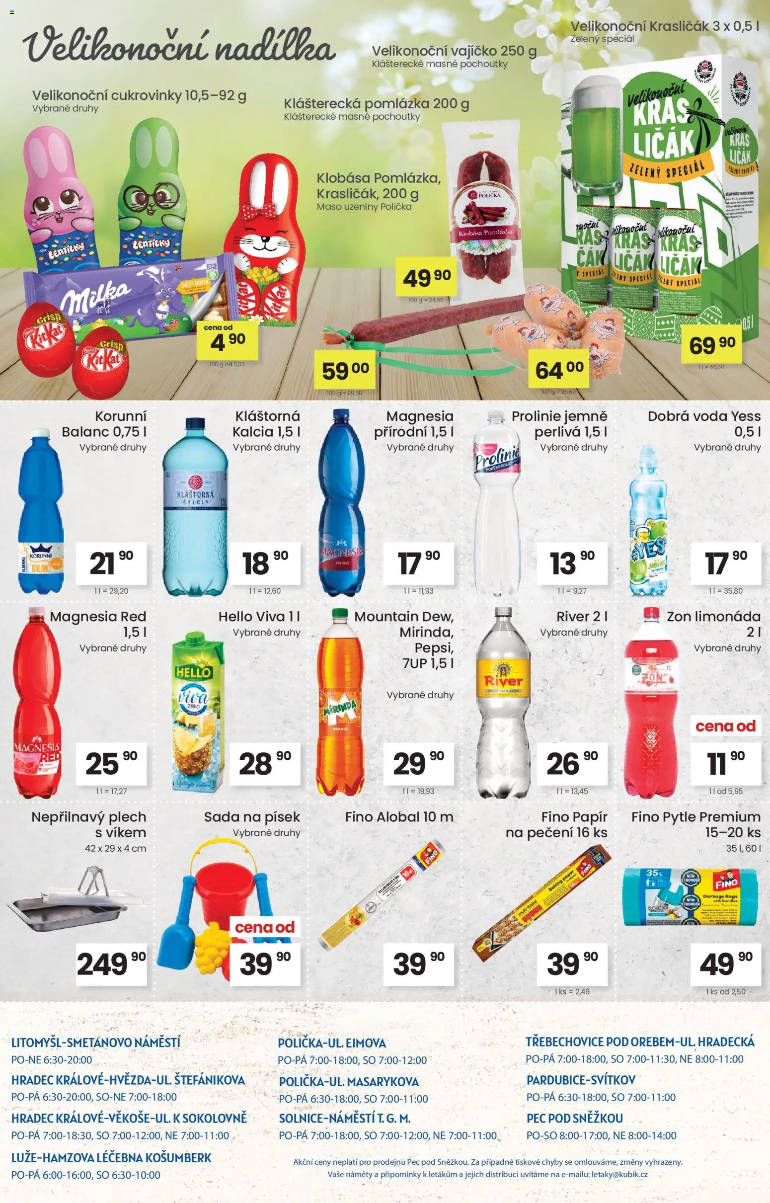 Kubík leták od 31.03.2026 | Strana: 4 | Produkty: Písek, Alobal, Maso, Kláštorná kalcia