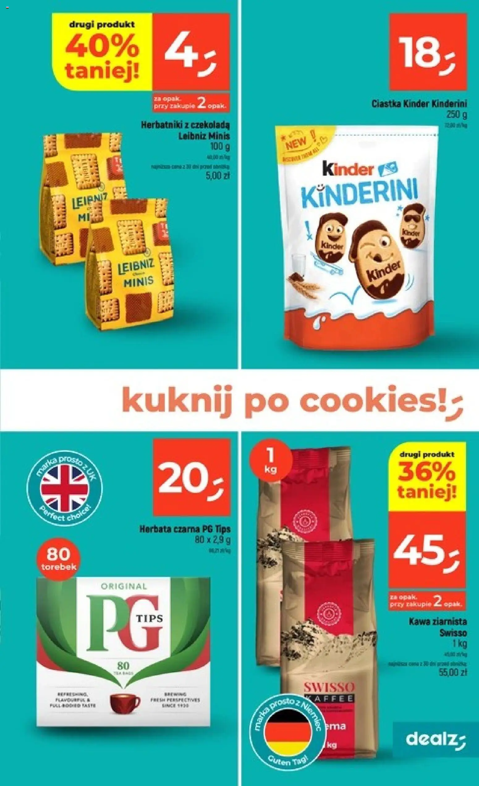 Dealz gazetka od 23.04.2026 | Strona: 23 | Produkty: Herbatniki, Kawa, Czekolada, Herbata
