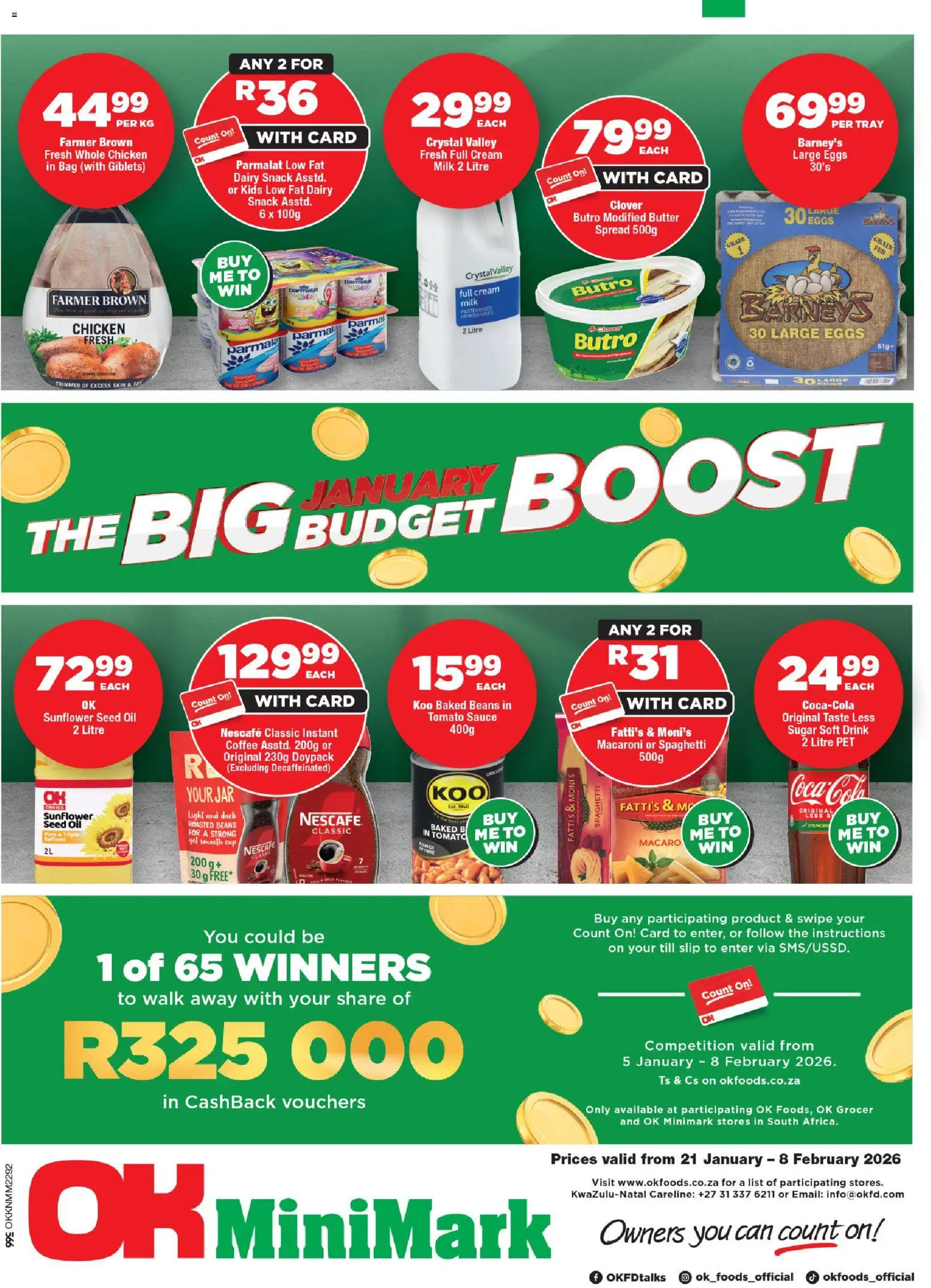 New OK Foods catalogue – valid from 21.01.2026 | Page: 1 | Products: Baked beans, Milk, Coffee, Cream