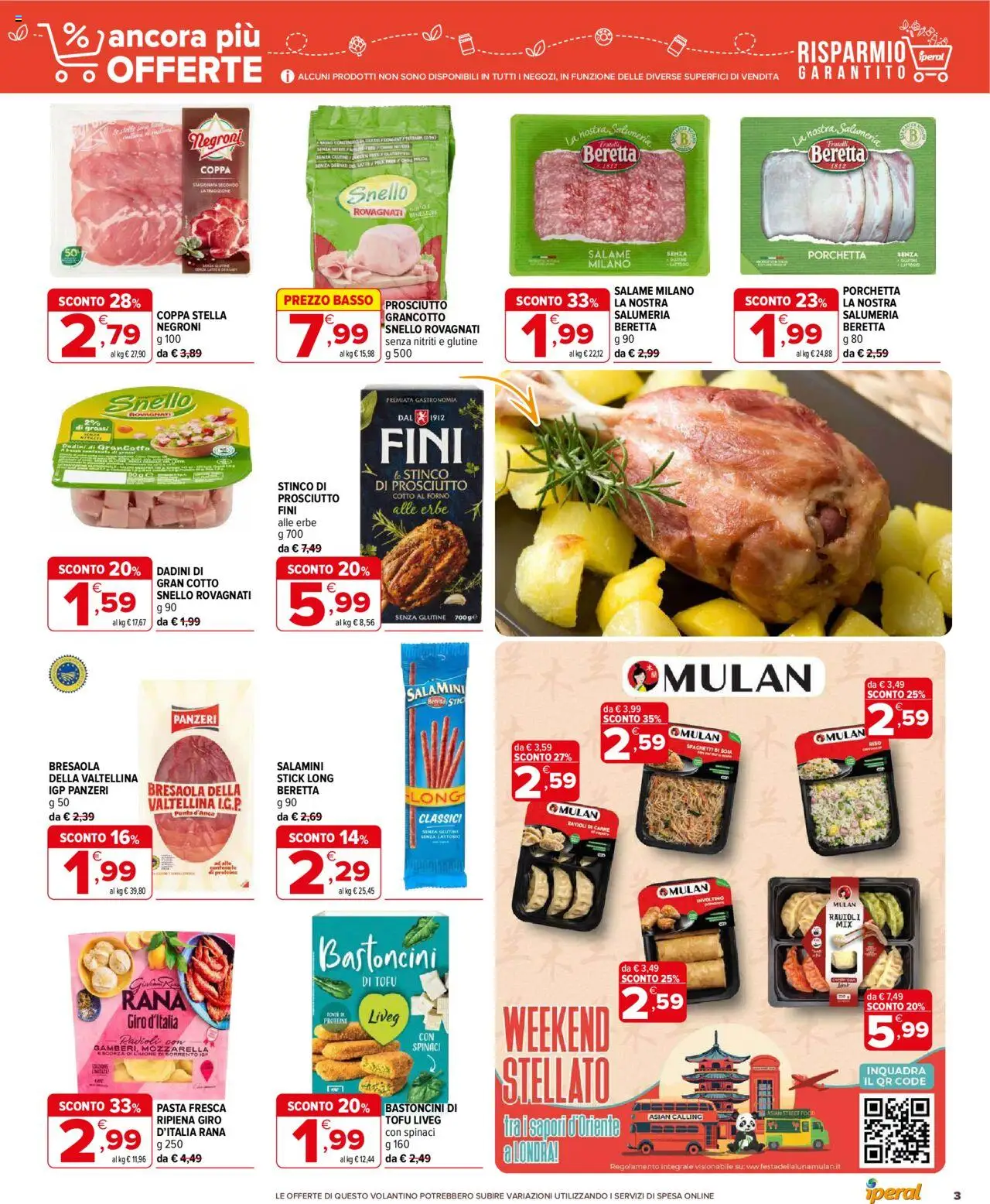 Volantino Iperal del 17.09.2025 | Pagina: 3 | Prodotti: Porchetta, Latte, Prosciutto, Ravioli