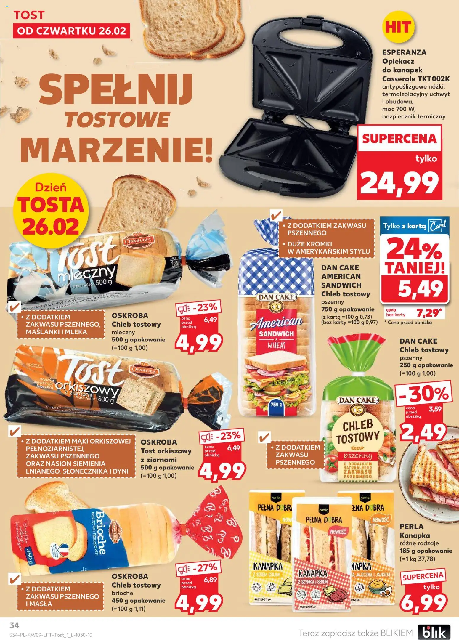 Kaufland Polsko leták od 26.02.2026 | Strana: 34 | Produkty: Pero, Chléb, Perla, Karty