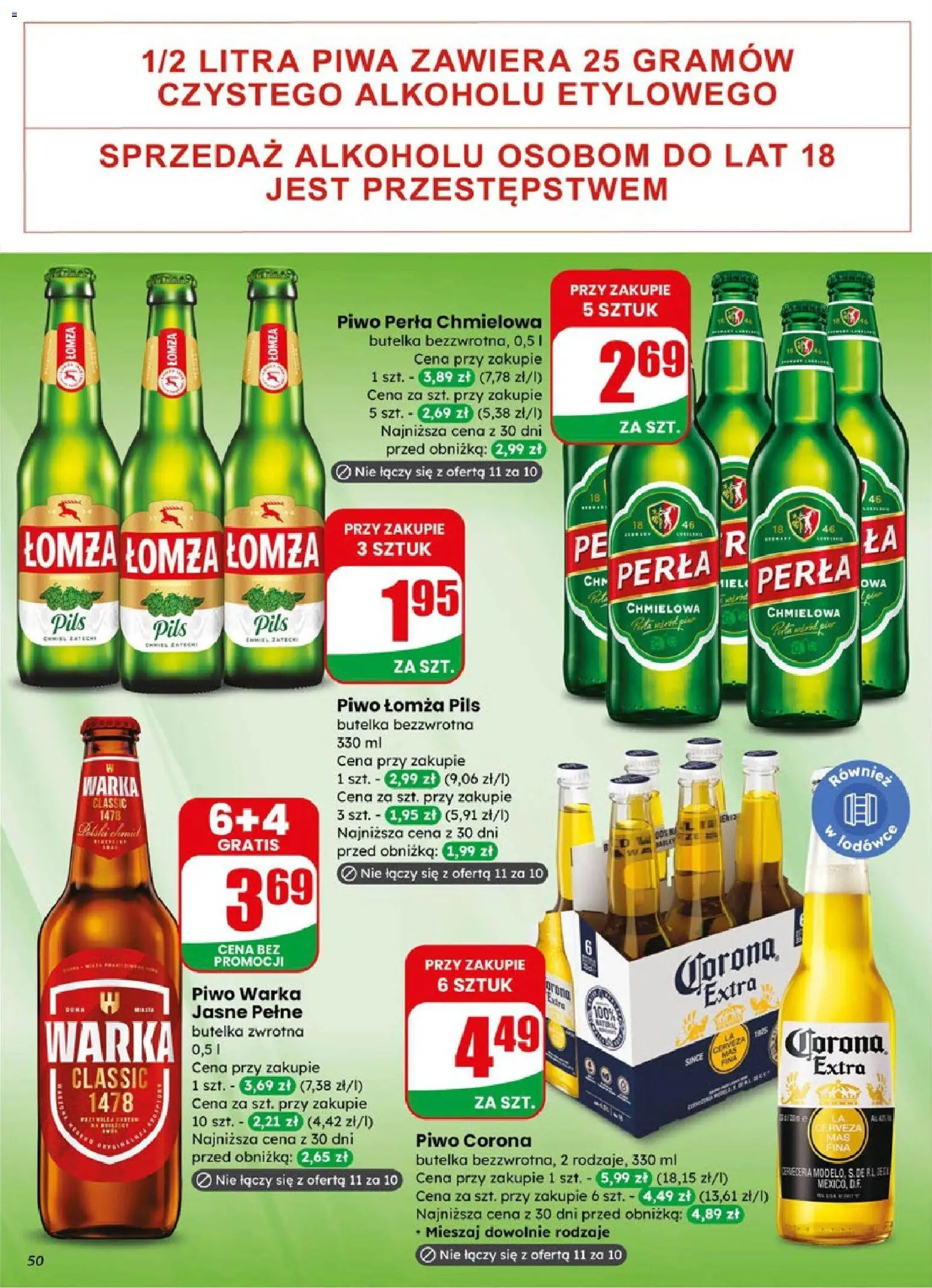 Dino gazetka od 08.04.2026 | Strona: 50 | Produkty: Piwo perła, Warka, Piwo Warka, Piwo