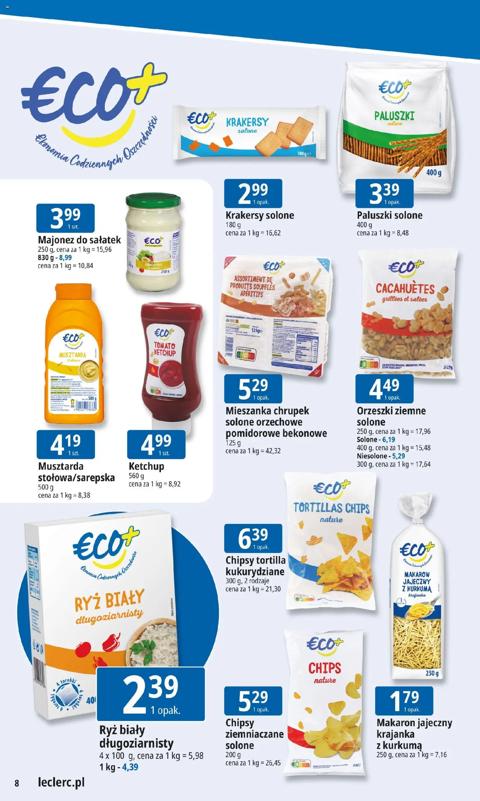 E.Leclerc Gazetka - Wrocław od 19.01.2026 | Strona: 8 | Produkty: Ketchup, Tortilla, Krakersy, Makaron