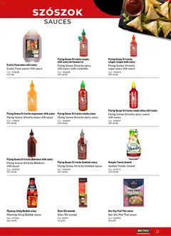Metro akciós ujság - amely érvényes a következő dátumtól: 02.05.2025 | Oldal: 11 | Termékek: Édes chili szósz, Wasabi, Chili szósz, Szósz