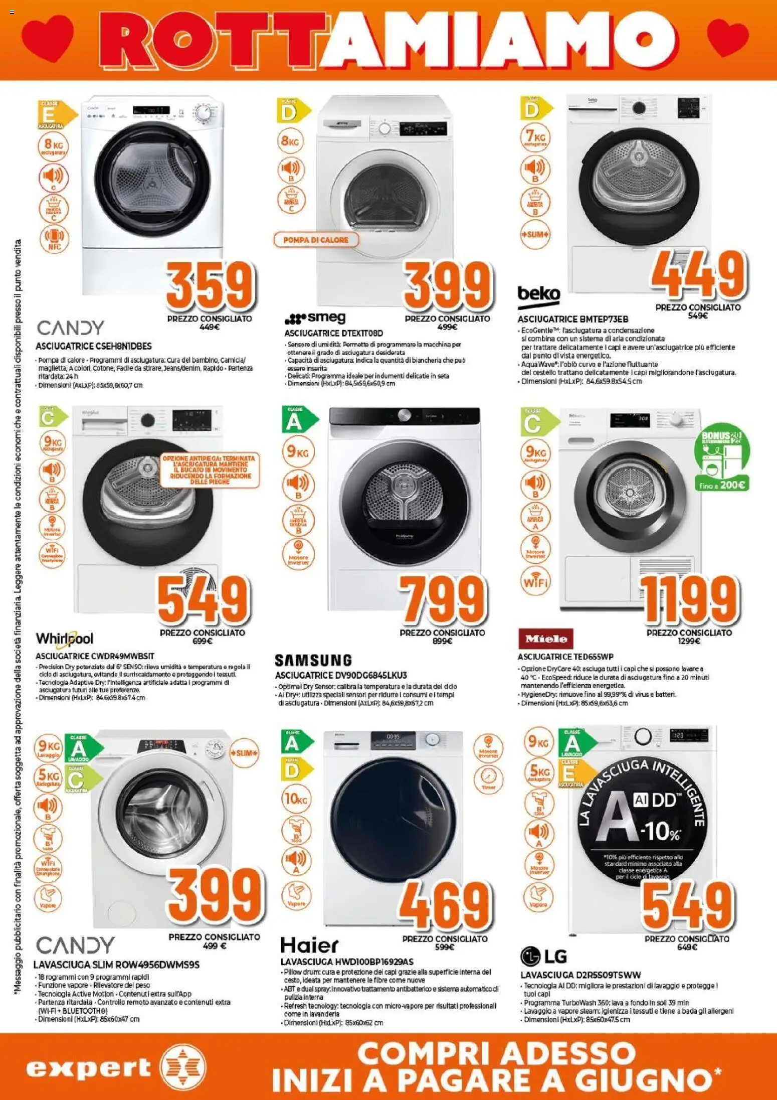 Volantino Expert del 29.01.2026 | Pagina: 3 | Prodotti: Lavasciuga, Aria condizionata, Miele, Samsung