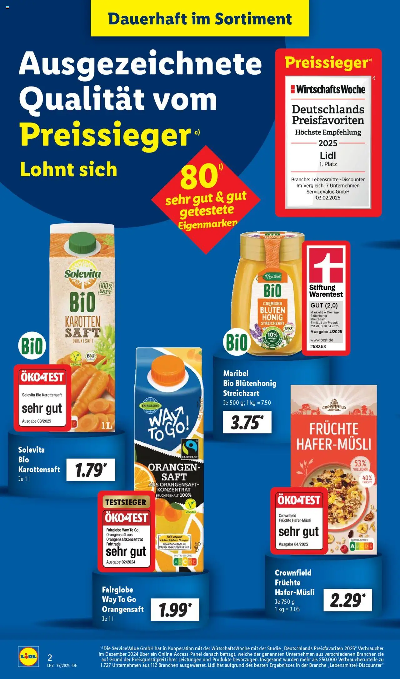 Lidl Prospekt 	 - gültig ab dem 25.08.2025 | Seite: 2 | Produkte: Orangen, Orangensaft, Saft