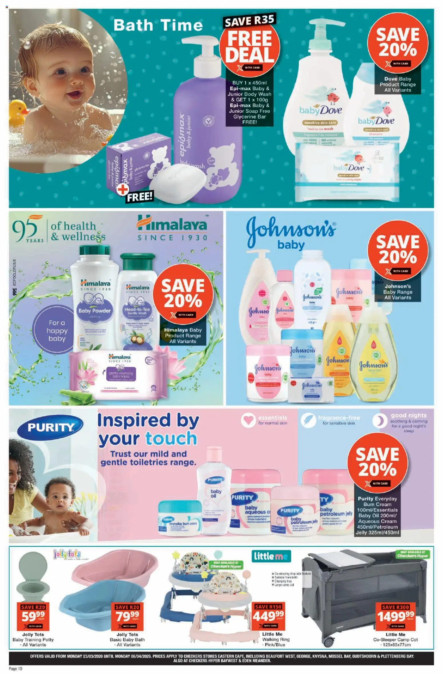 New Checkers catalogue – valid from 23.03.2026 | Page: 10 | Products: Tray, Shampoo, Soap, Petroleum jelly
