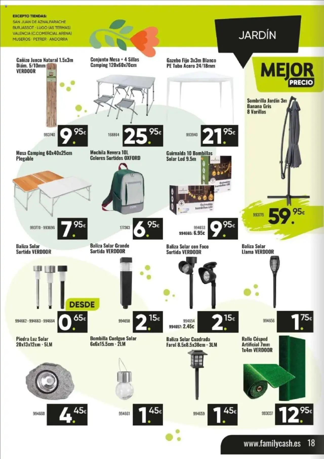Family Cash folleto │ válido desde el 09.06.2025 | Página: 18 | Productos: Mochila, Sombrilla, Farol, Mesa