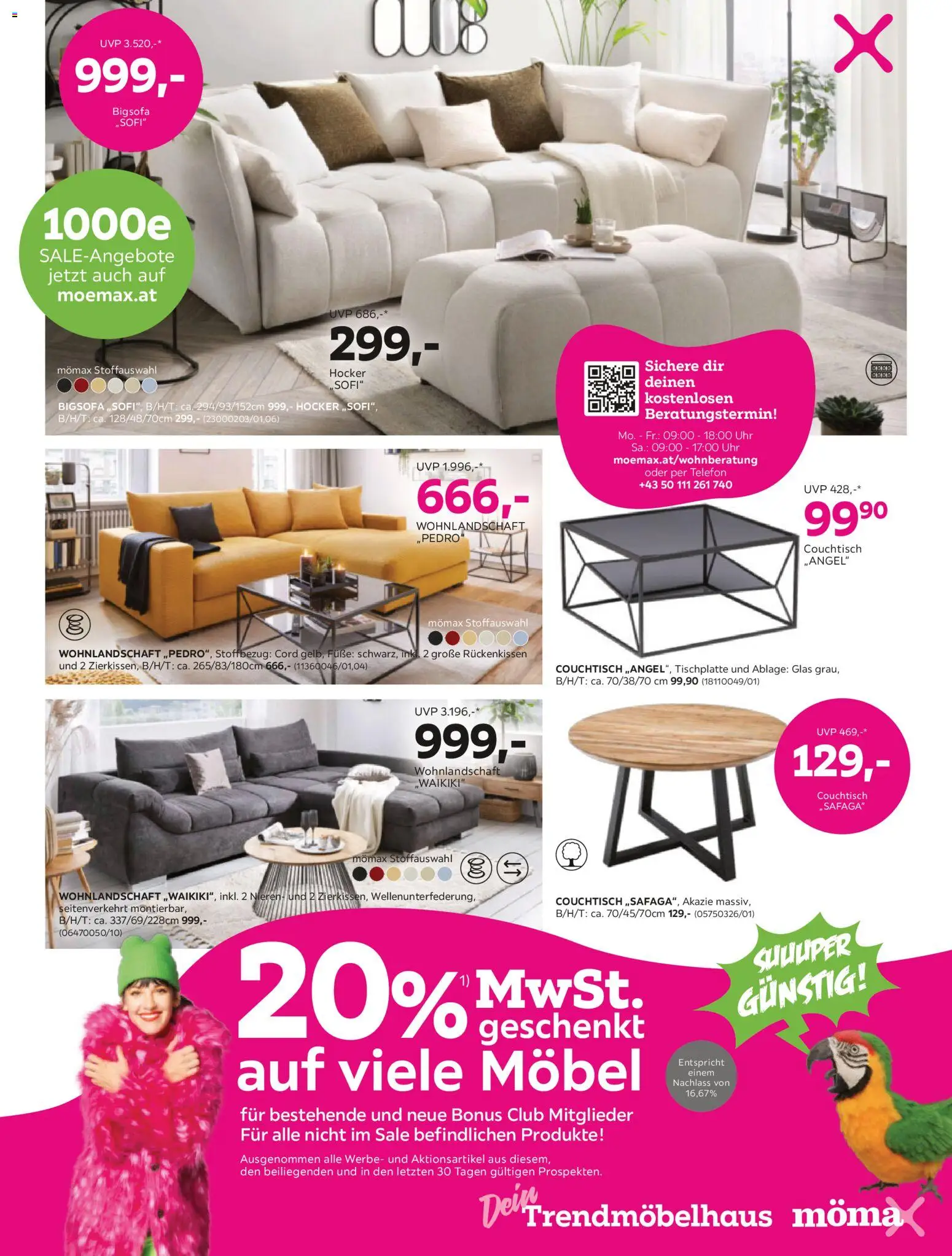 Mömax Bei dir liegt Sparen im Trend? gültig ab 30.12.2025 | Seite: 5 | Produkte: Telefon, Uhr, Couchtisch