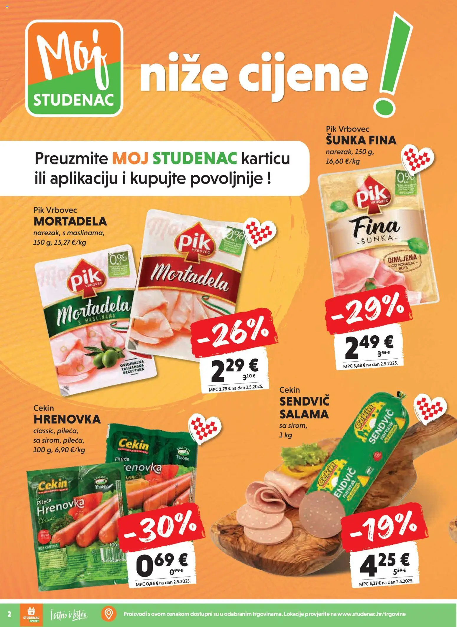 Studenac katalog | vrijedi od 05.11.2025 | Stranica: 2 | Proizvodi: Salama, Šunka, Narezak, Pik Vrbovec
