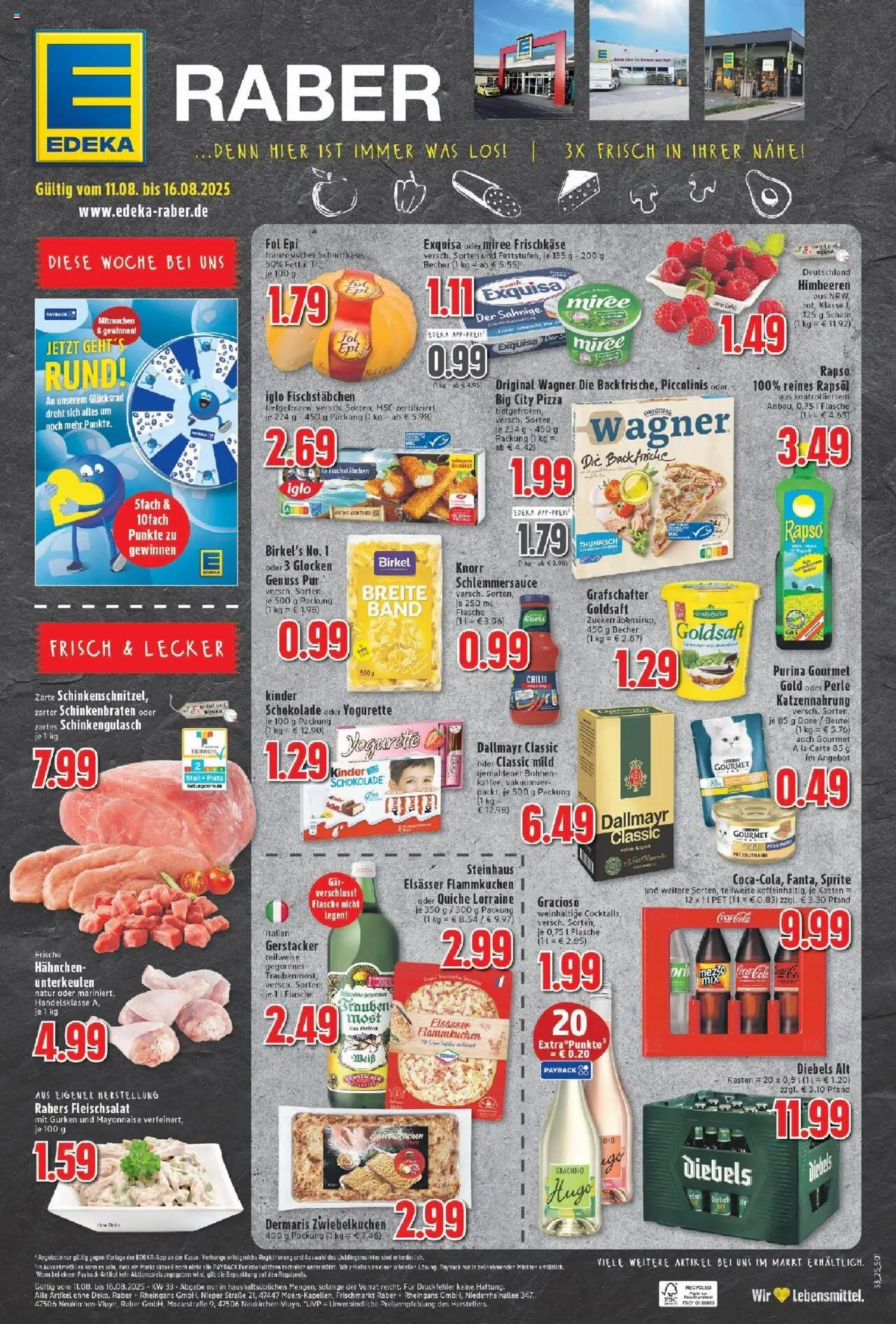 Edeka prospekt Moers	 - gültig ab dem 11.08.2025 | Seite: 1 | Produkte: Kinder schokolade, Rapsöl, Mayonnaise, Diebels