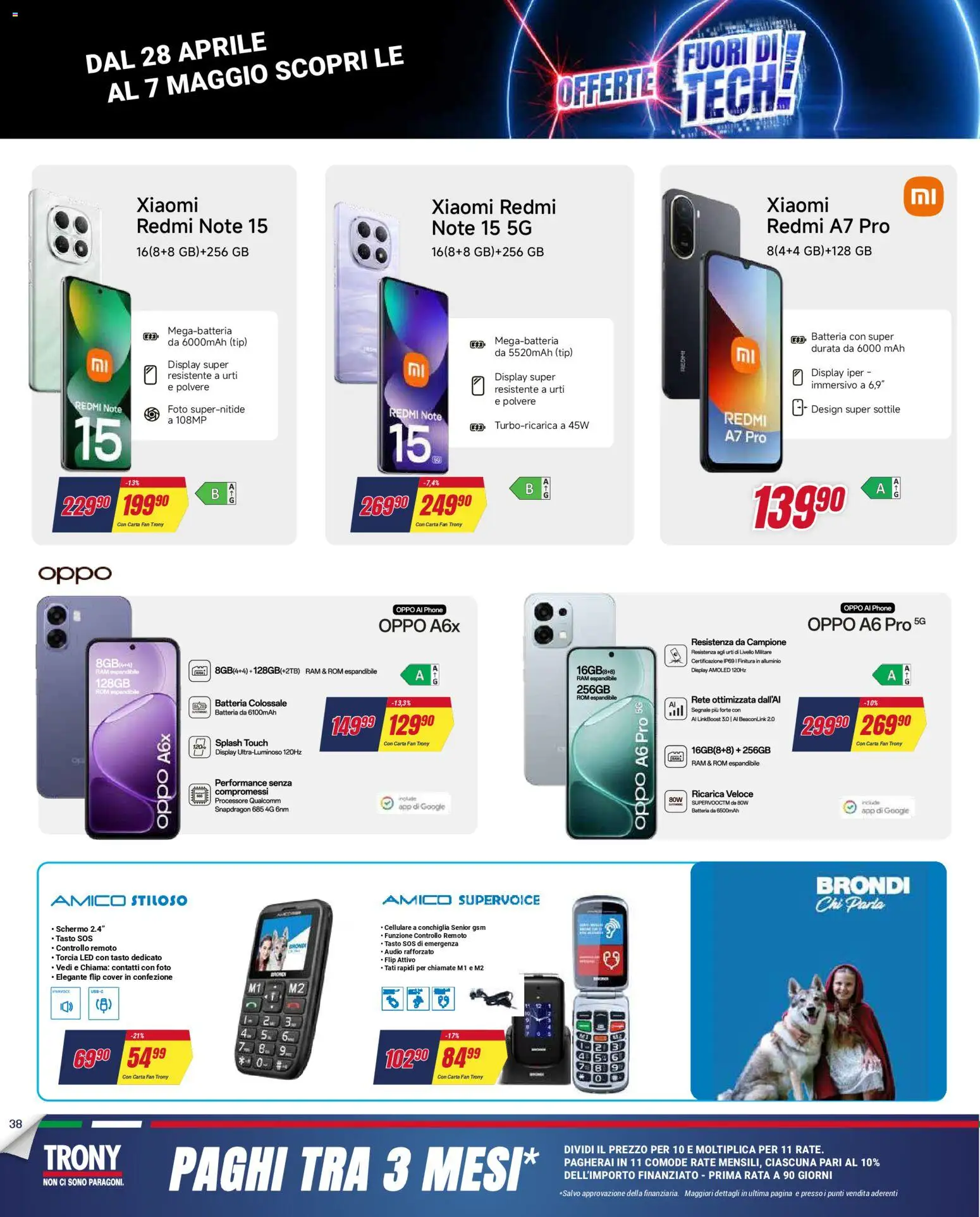 Volantino Trony del 28.04.2026 | Pagina: 38 | Prodotti: Xiaomi, Torcia, Alluminio, Fan