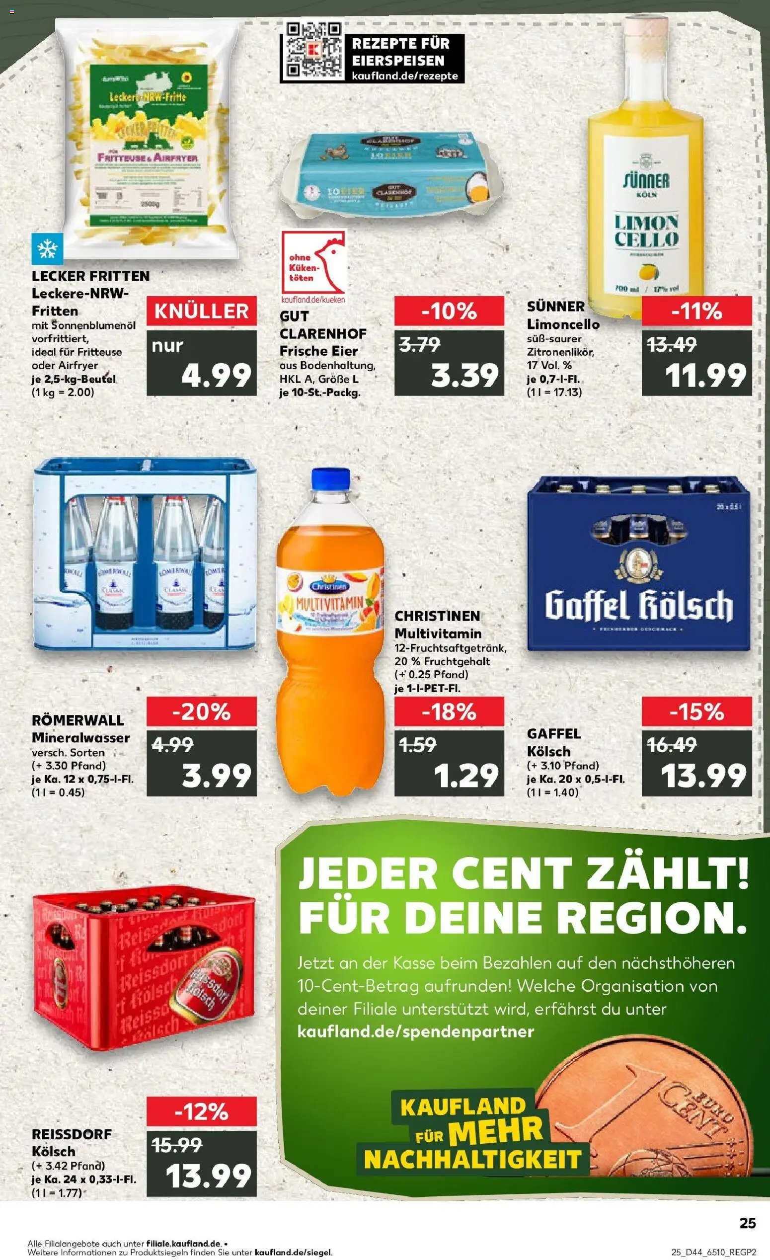 Kaufland prospekt Köln	 – gültig ab 30.10.2025 | Seite: 25 | Produkte: Eier, Sonnenblumenol, Limoncello, Fritteuse