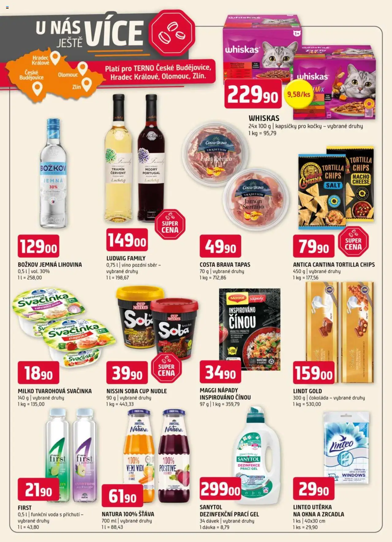 Terno leták - Český Krumlov, Jihlava, Prachatice, Strakonice, Tábor, Zlín od 17.09.2025 | Strana: 19 | Produkty: Voda, Jamón Serrano, Jamon, Božkov