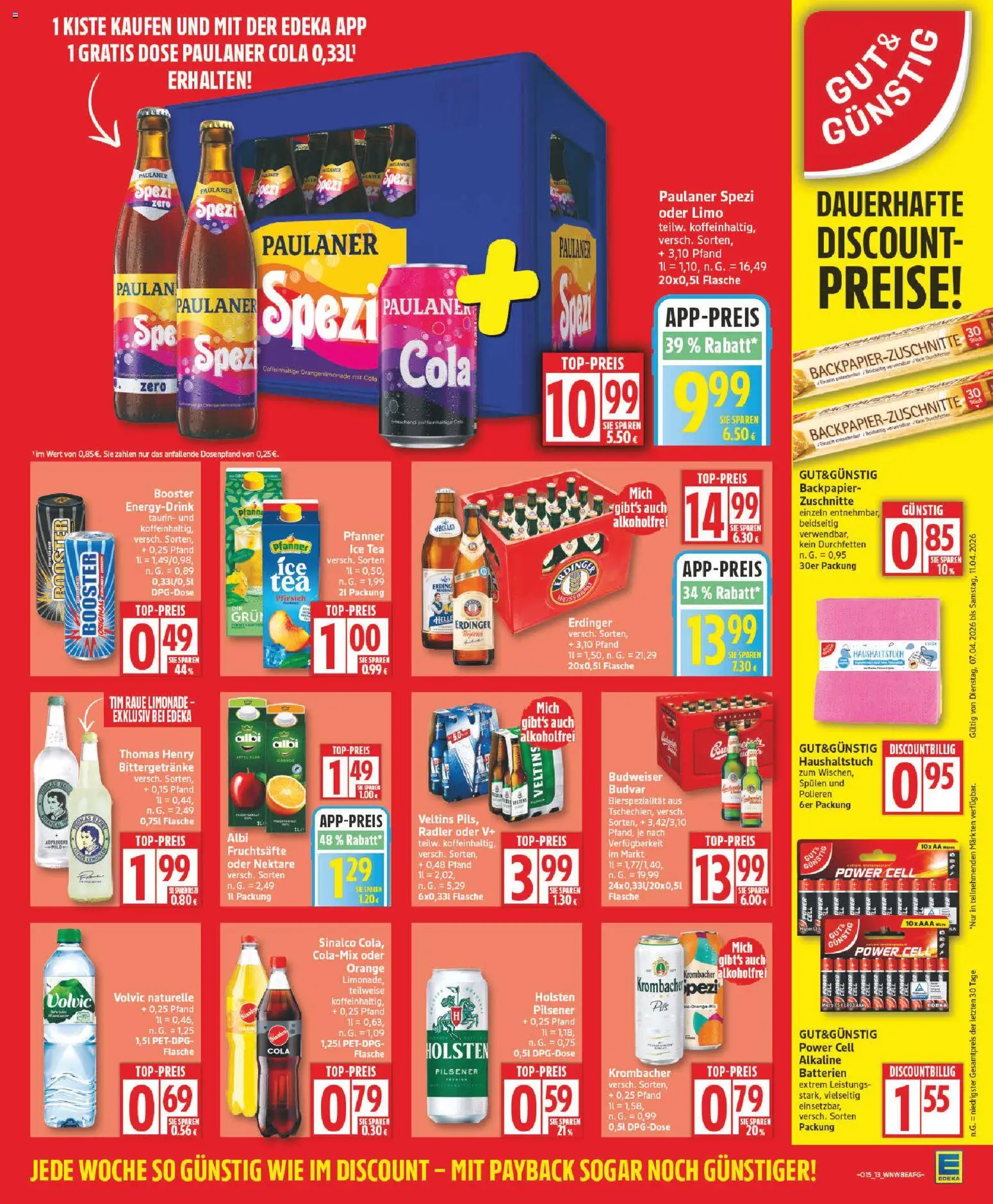 Edeka Prospekt 	 – gültig ab 07.04.2026 | Seite: 13 | Produkte: Krombacher alkoholfrei, Radler, Krombacher, Paulaner
