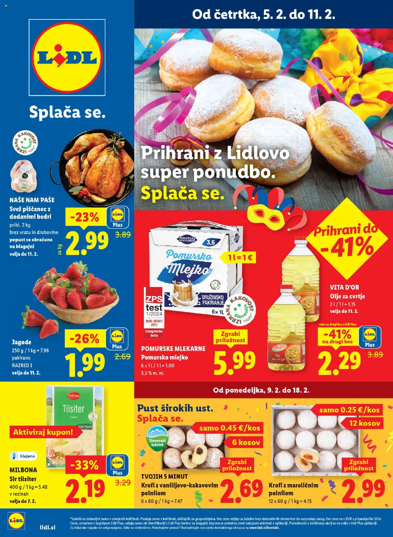 Novi Lidl katalog ponudbe – veljaven od 05.02.2026 | Stran: 1 | Izdelki: Kos, Sir, Olje, Jagode