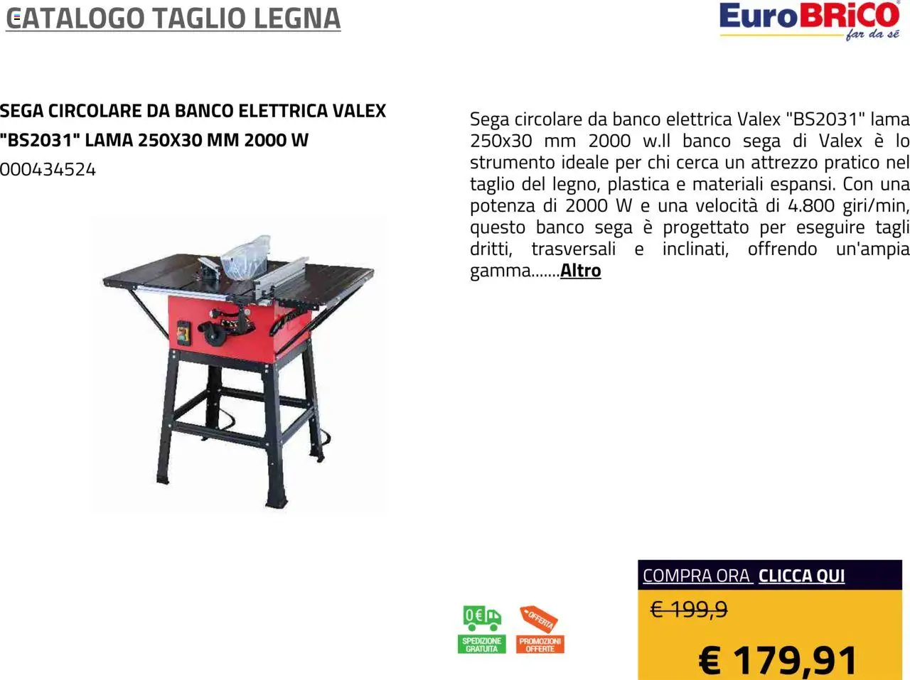 Volantino Eurobrico del 23.07.2025 | Pagina: 20 | Prodotti: Sega