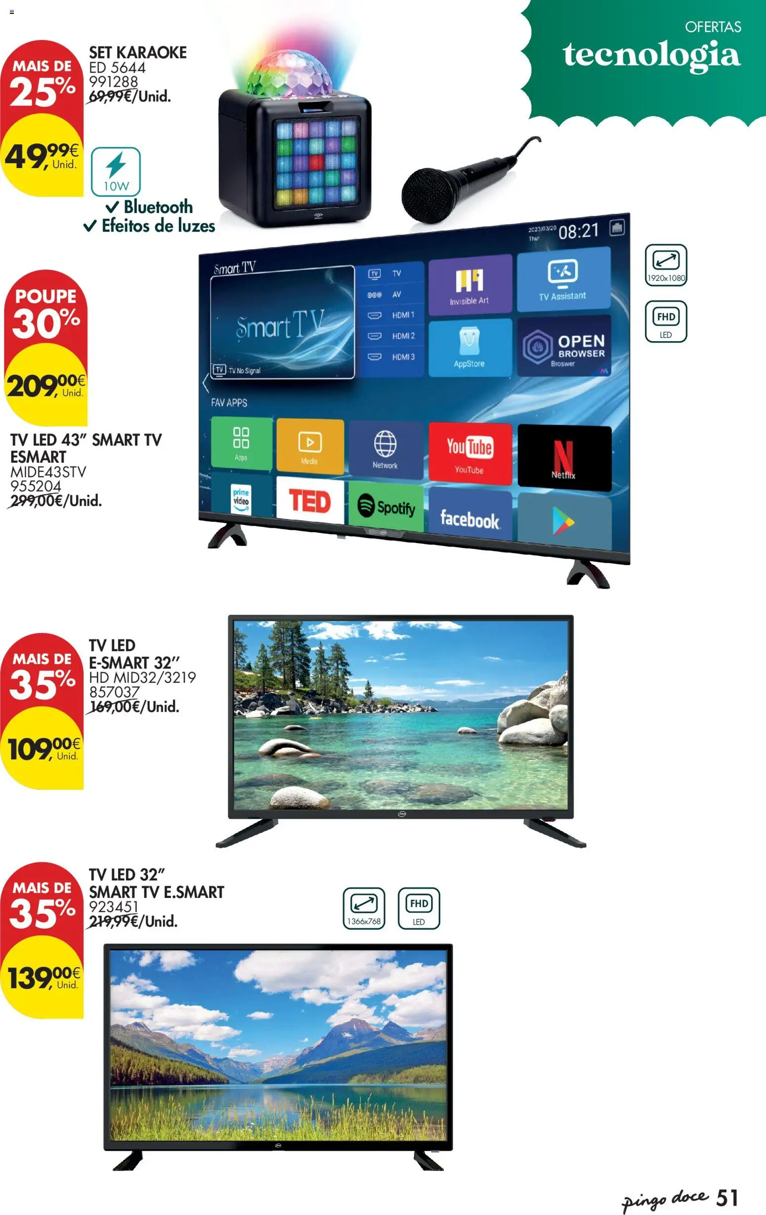 Pingo Doce - Natal │ válido de 11.11.2025 | Página: 51 | Produtos: Vídeo, Tv led