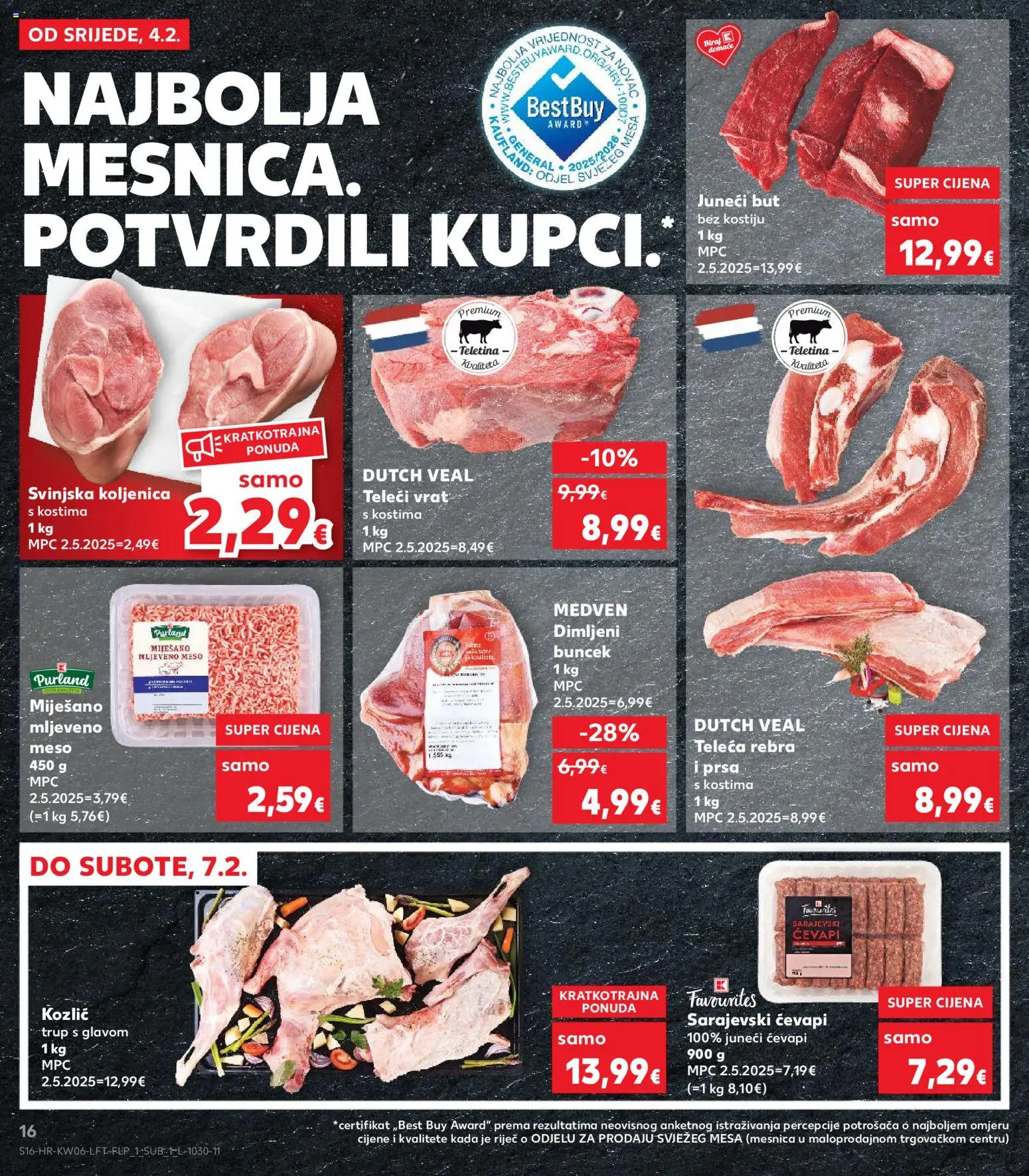 Kaufland katalog | vrijedi od 04.02.2026 | Stranica: 16 | Proizvodi: Juneći but, Teletina, Meso, Mljeveno meso
