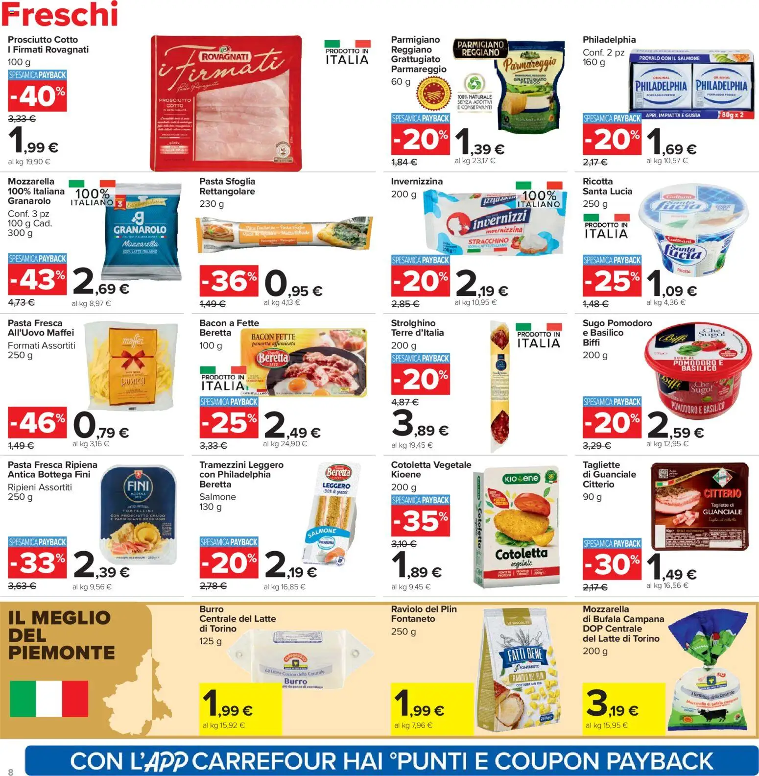 Volantino Carrefour del 21.04.2026 | Pagina: 8 | Prodotti: Pasta, Stracchino, Sugo, Parmigiano