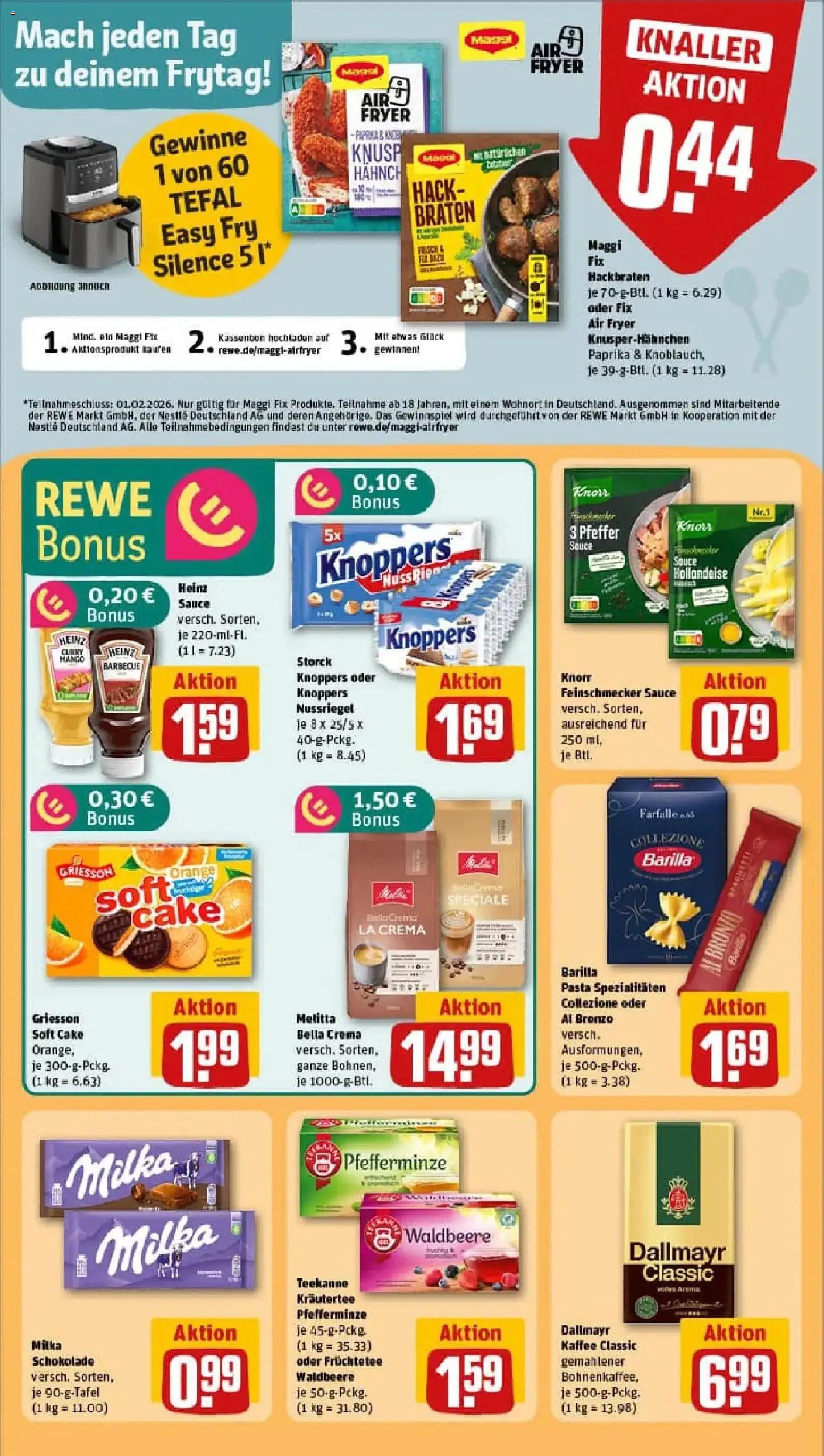 Rewe prospekt Nersingen	 – gültig ab 11.01.2026 | Seite: 16 | Produkte: Melitta, Barilla, Kaffee, Milka schokolade