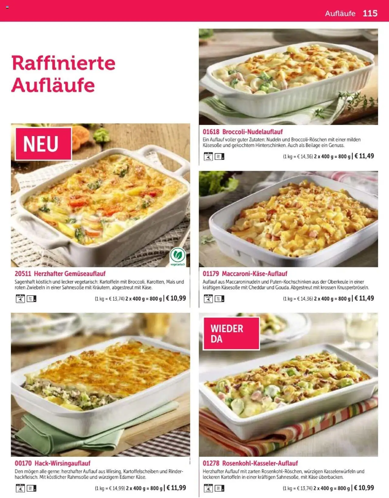 Bofrost Katalog – gültig ab 07.09.2025 | Seite: 115 | Produkte: Käse, Kartoffeln, Zwiebeln, Nudeln