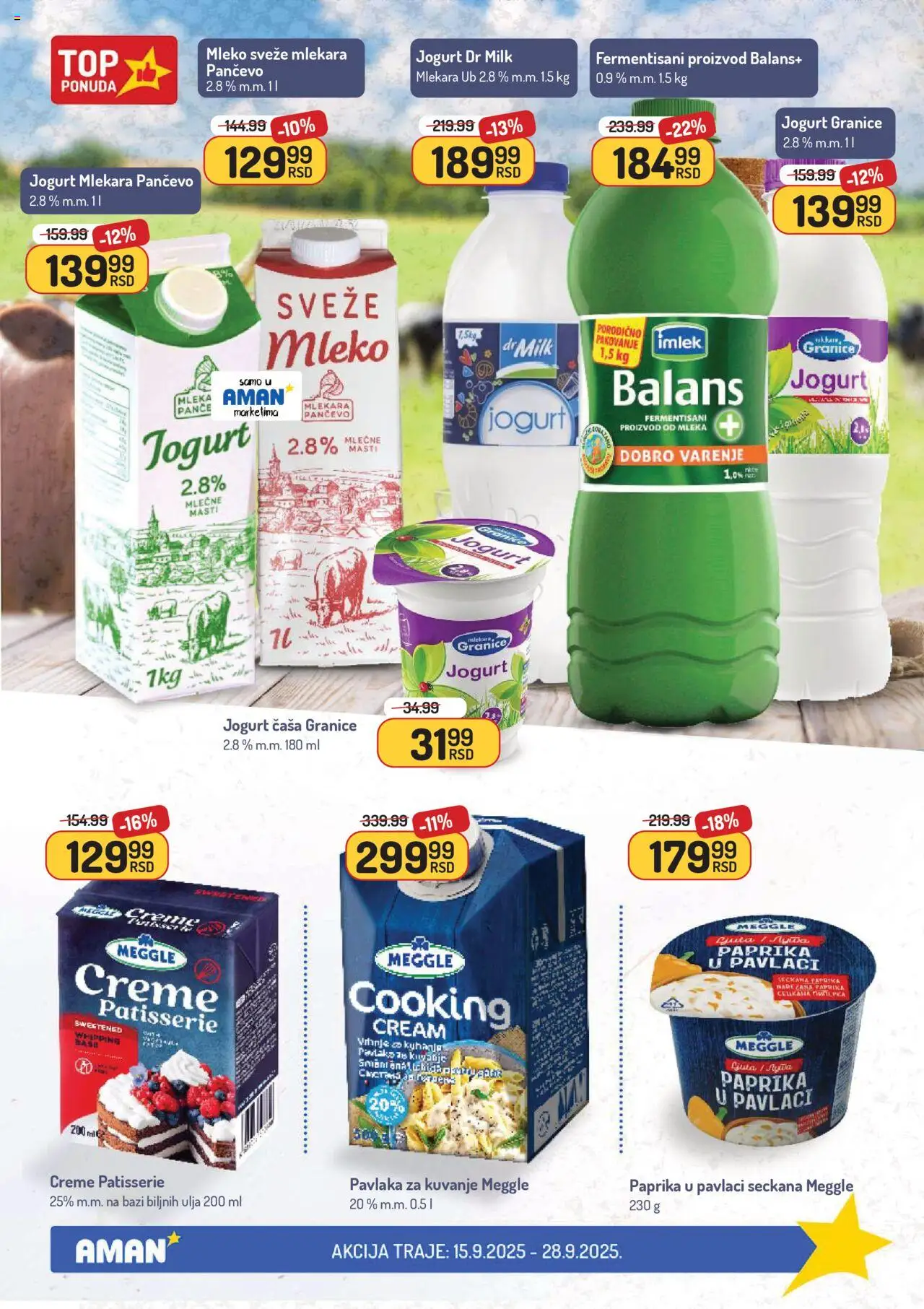 Aman katalog - važi od 15.09.2025 | Strana: 8 | Proizvode: Paprika, Jogurt, Paprika u pavlaci, Pavlaka
