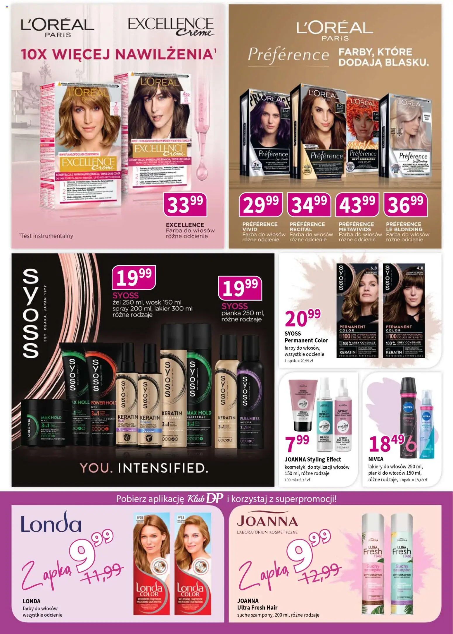 Drogerie Polskie Gazetka od 09.01.2026 | Strona: 4 | Produkty: Farby do włosów, Kosmetyki, Pianki, Szampon